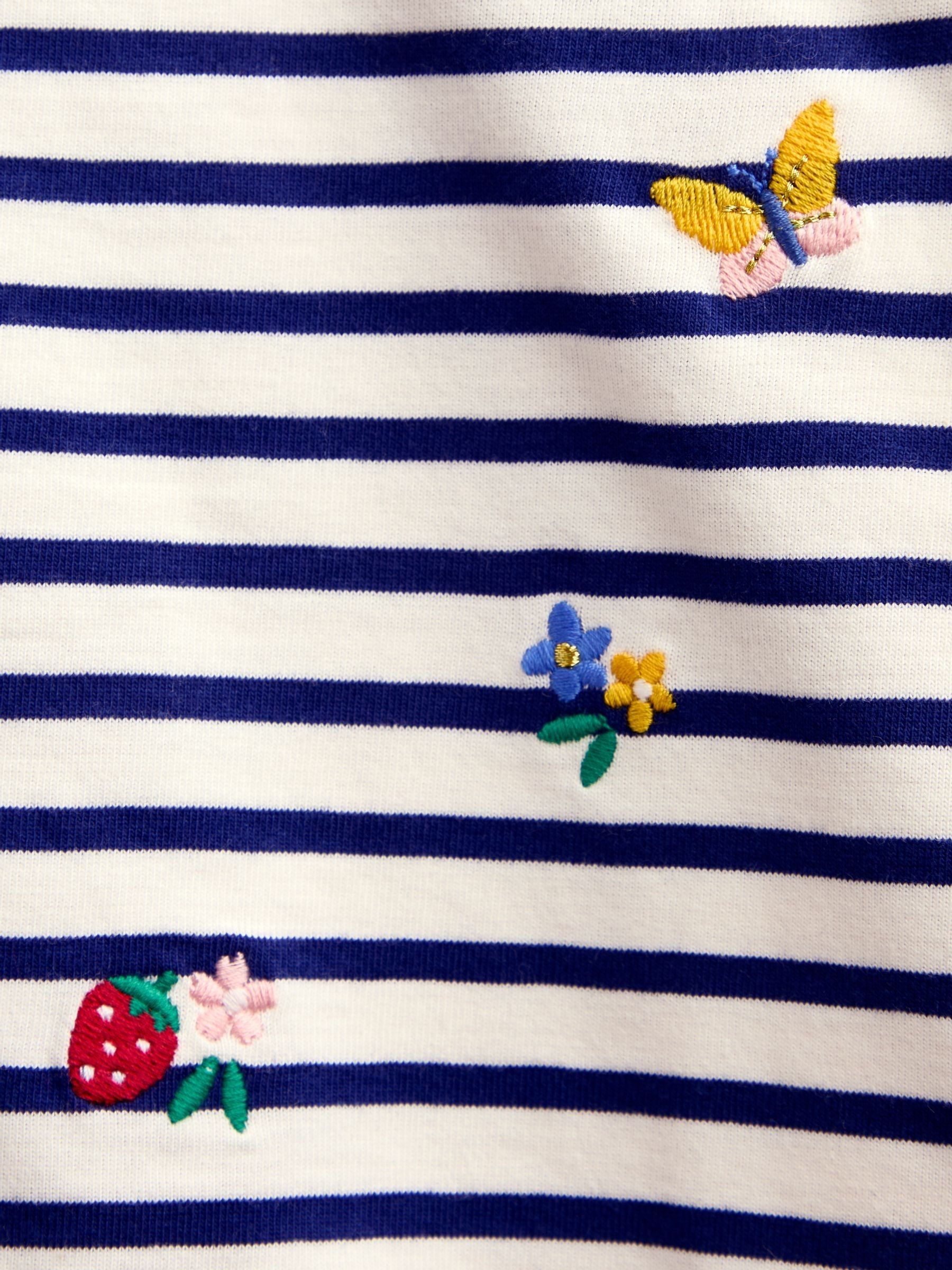Navy Blue Floral Embroidered Top - Image 5 of 5 Navy Blue Floral Embroidered Top - Image 5 of 5