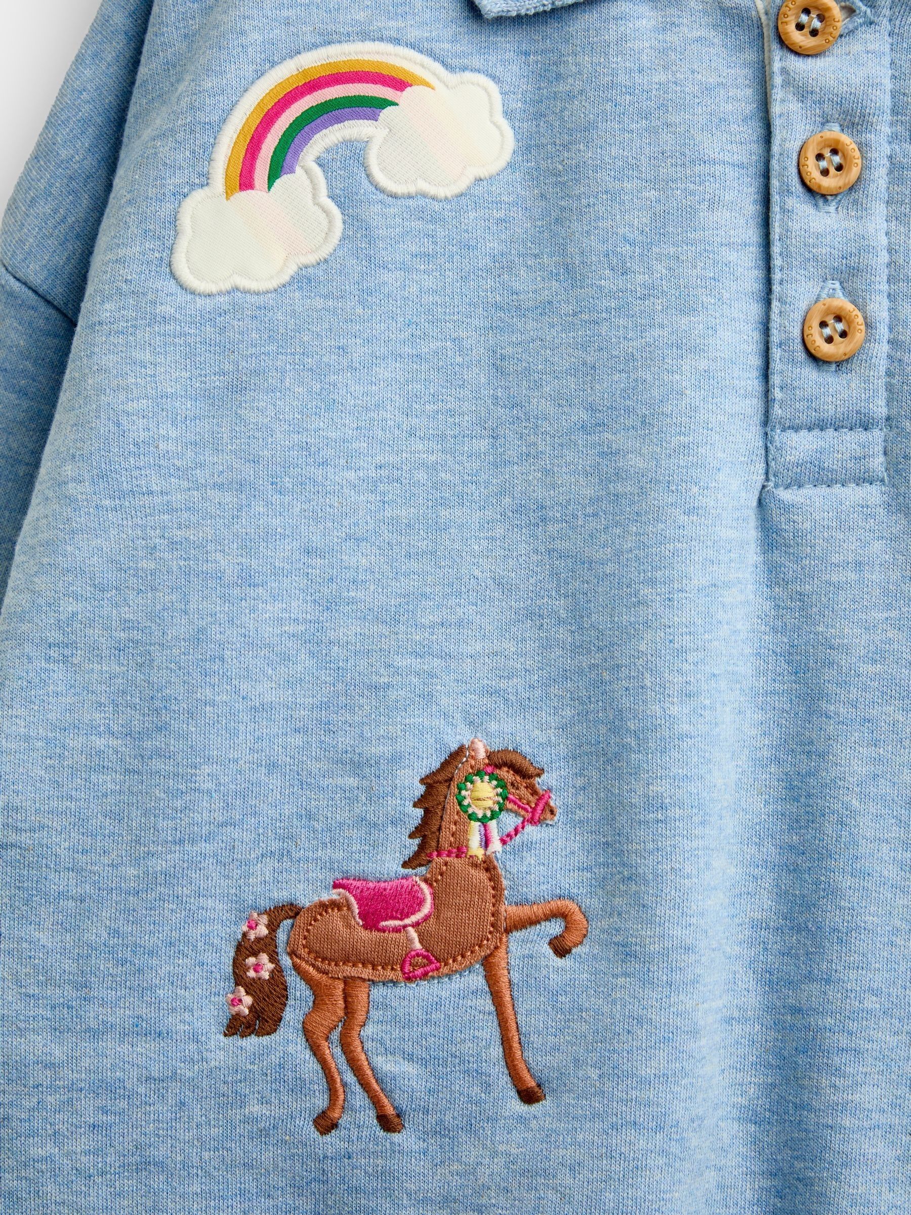 Blue Horse Badge Appliqué Collared Sweatshirt - Image 4 of 4