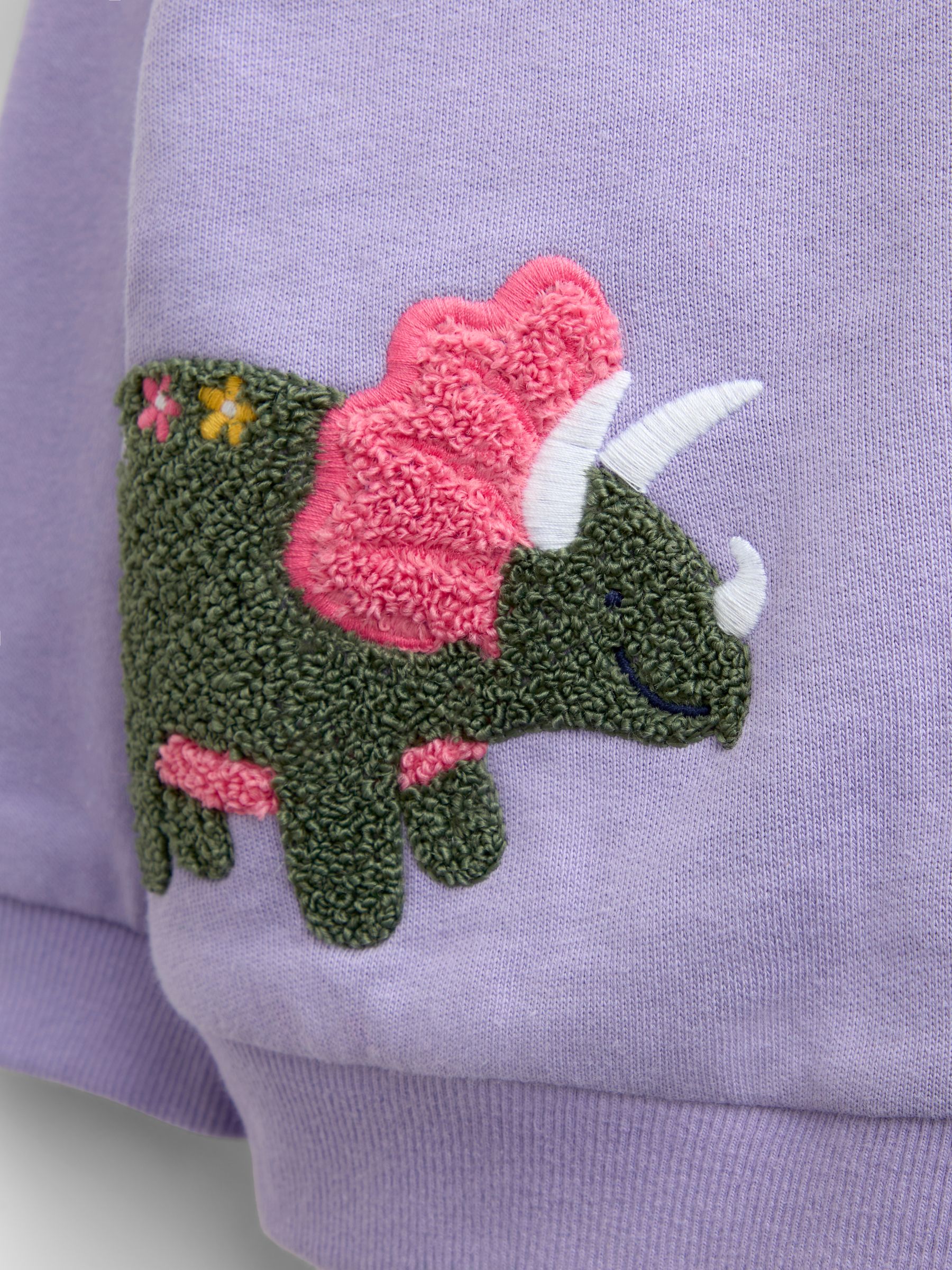 Lilac Purple Dino Appliqué Reversible Hoodie - Image 7 of 8