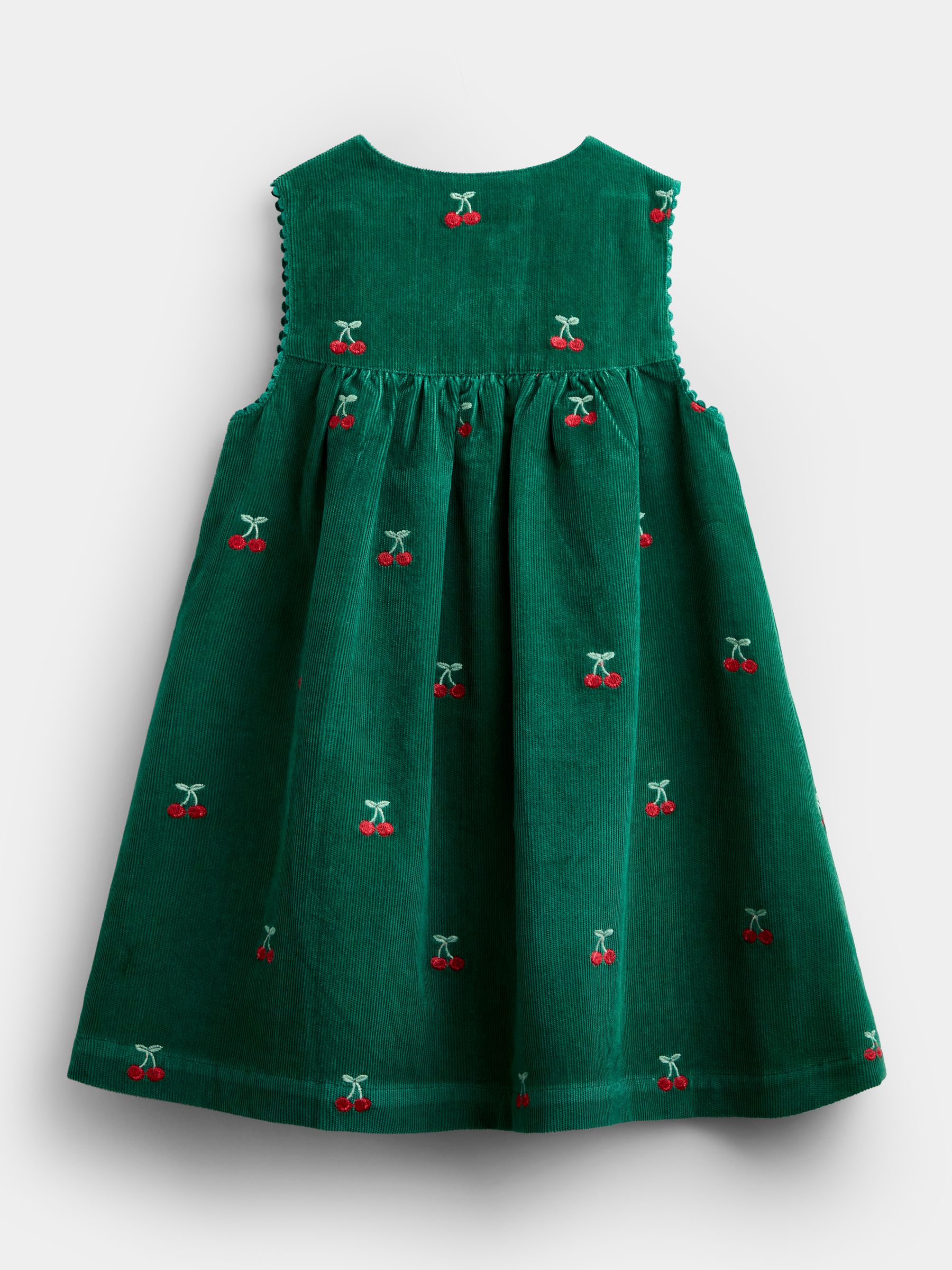 Green Cherry Embroidered Cord Dress - Image 2 of 5