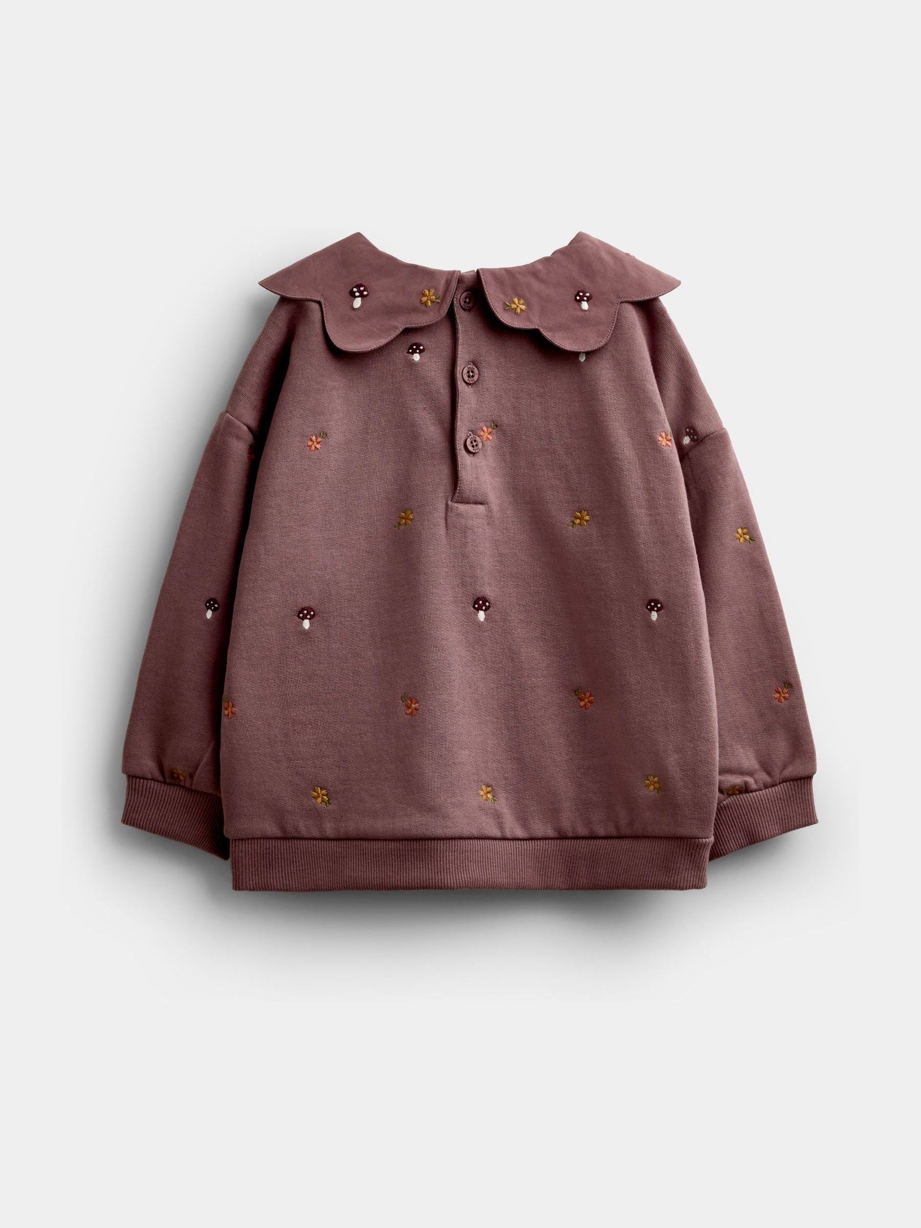 Mid Purple Woodland Embroidered Collar Sweatshirt - Image 2 of 4