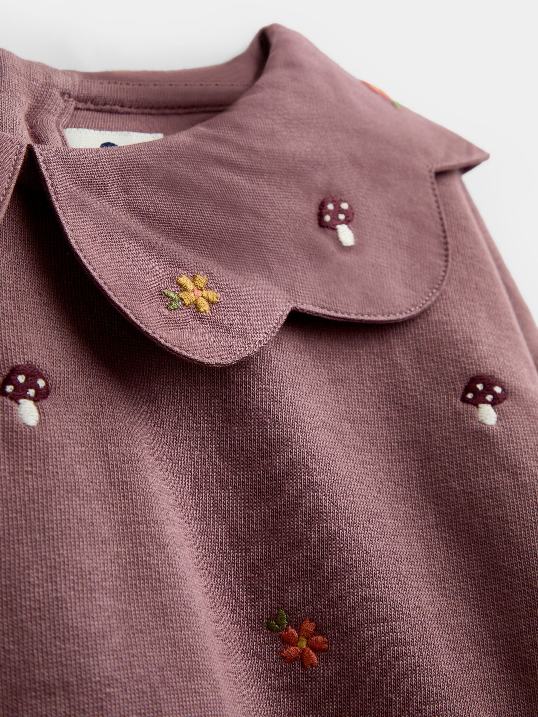 Mid Purple Woodland Embroidered Collar Sweatshirt - Image 3 of 4