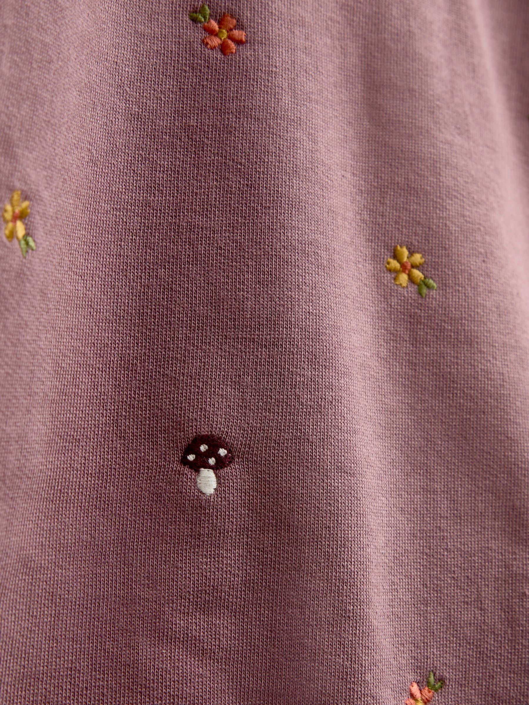 Mid Purple Woodland Embroidered Collar Sweatshirt - Image 4 of 4 Mid Purple Woodland Embroidered Collar Sweatshirt - Image 4 of 4