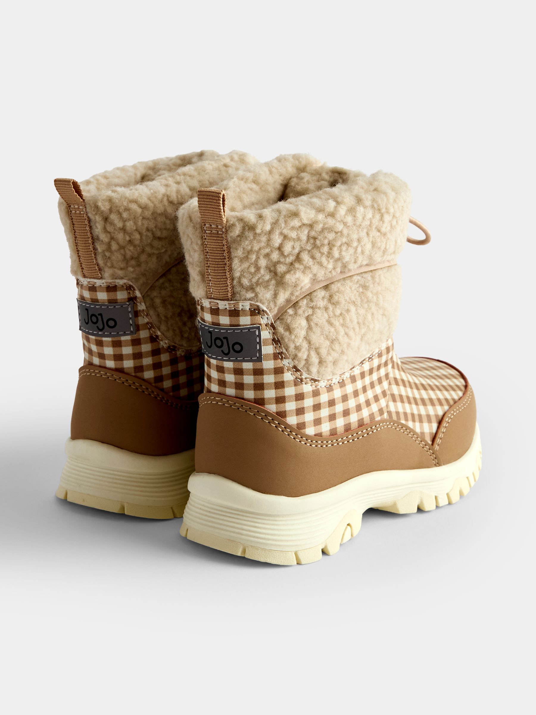 Brown Gingham Cosy Snow Boots - Image 2 of 4