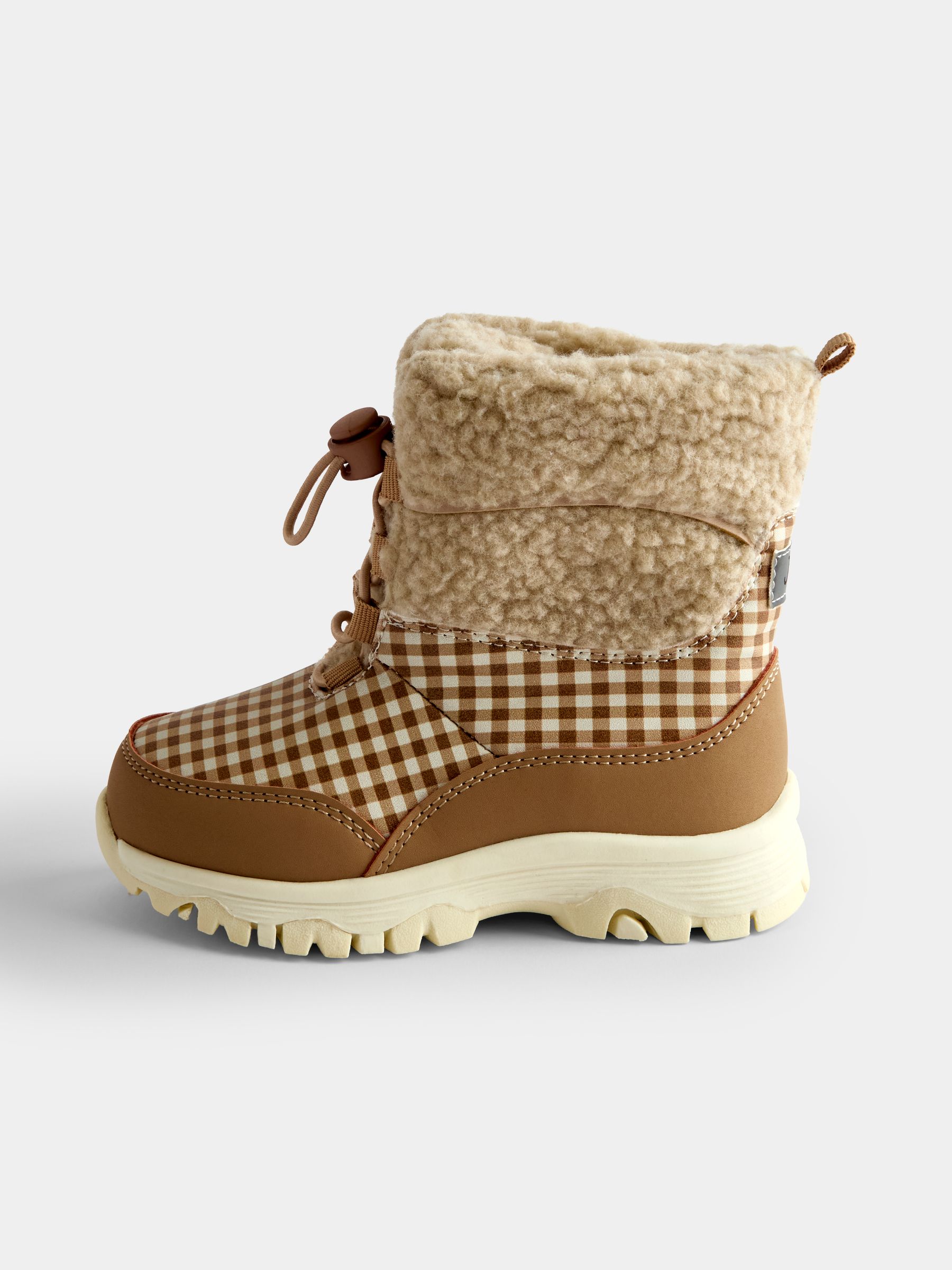 Brown Gingham Cosy Snow Boots - Image 4 of 4