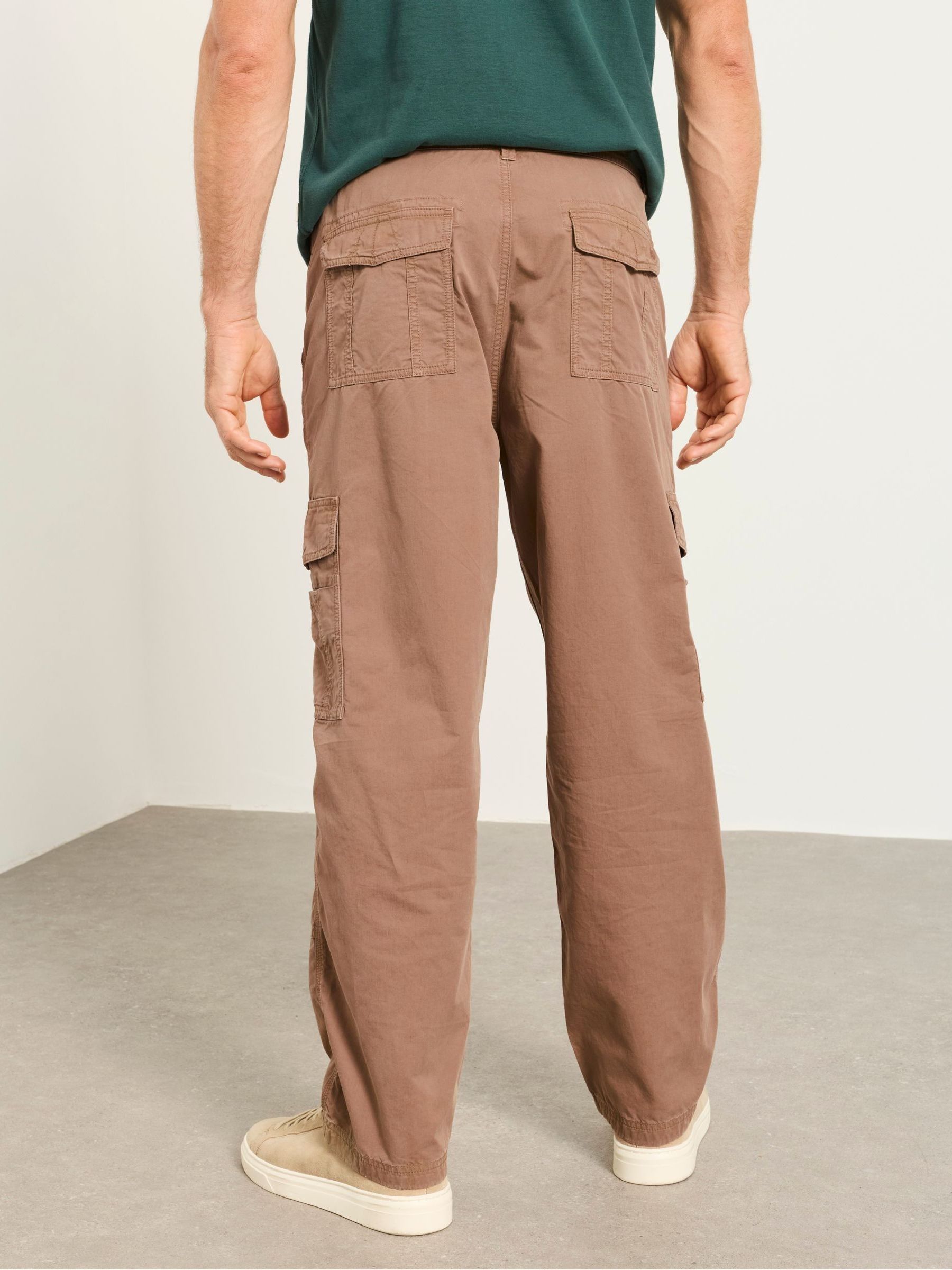 Bude Dark Natural Straight Fit Cargo Trousers - Image 2 of 5
