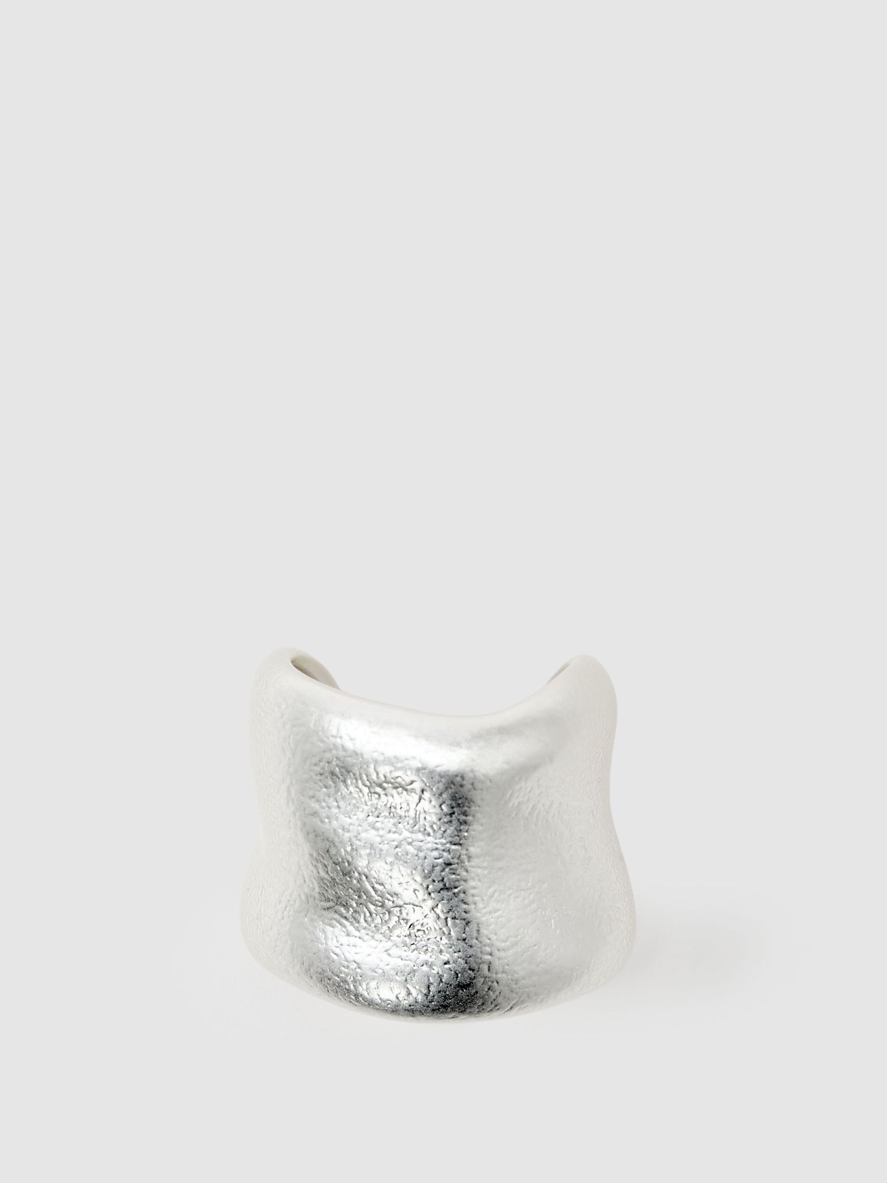 Sculpted Hair Cuff With Pin in Silver Tone - Image 2 of 3 Sculpted Hair Cuff With Pin in Silver Tone - Image 2 of 3