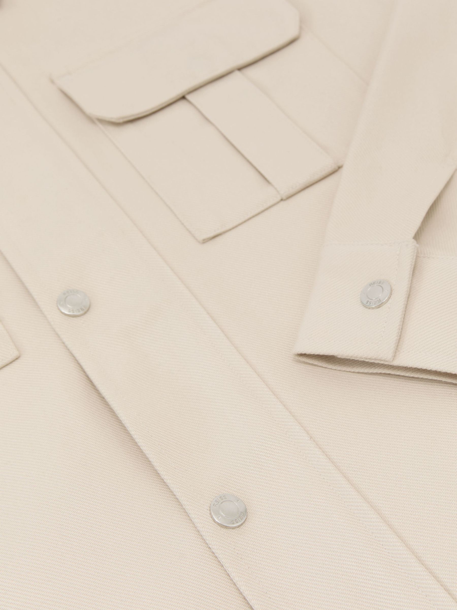 Lyocell-Cotton Twill Bomber Jacket in Stone - Image 8 of 8
