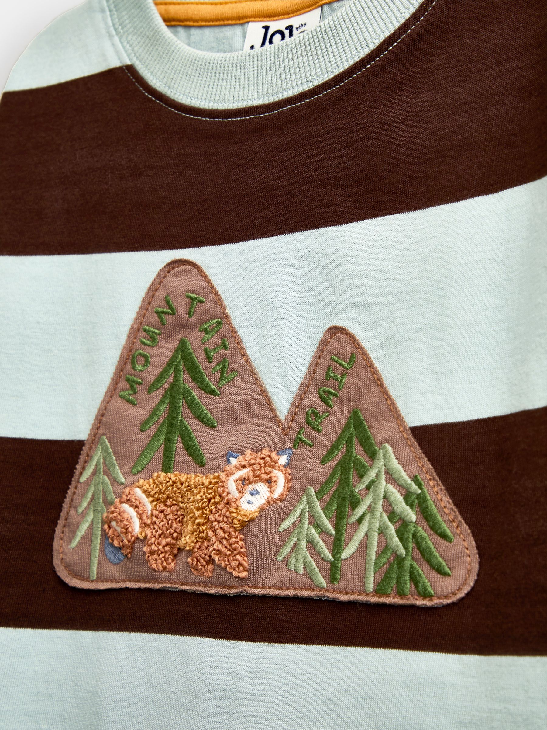 Blue & Brown Panda Appliqué Top - Image 4 of 4 Blue & Brown Panda Appliqué Top - Image 4 of 4