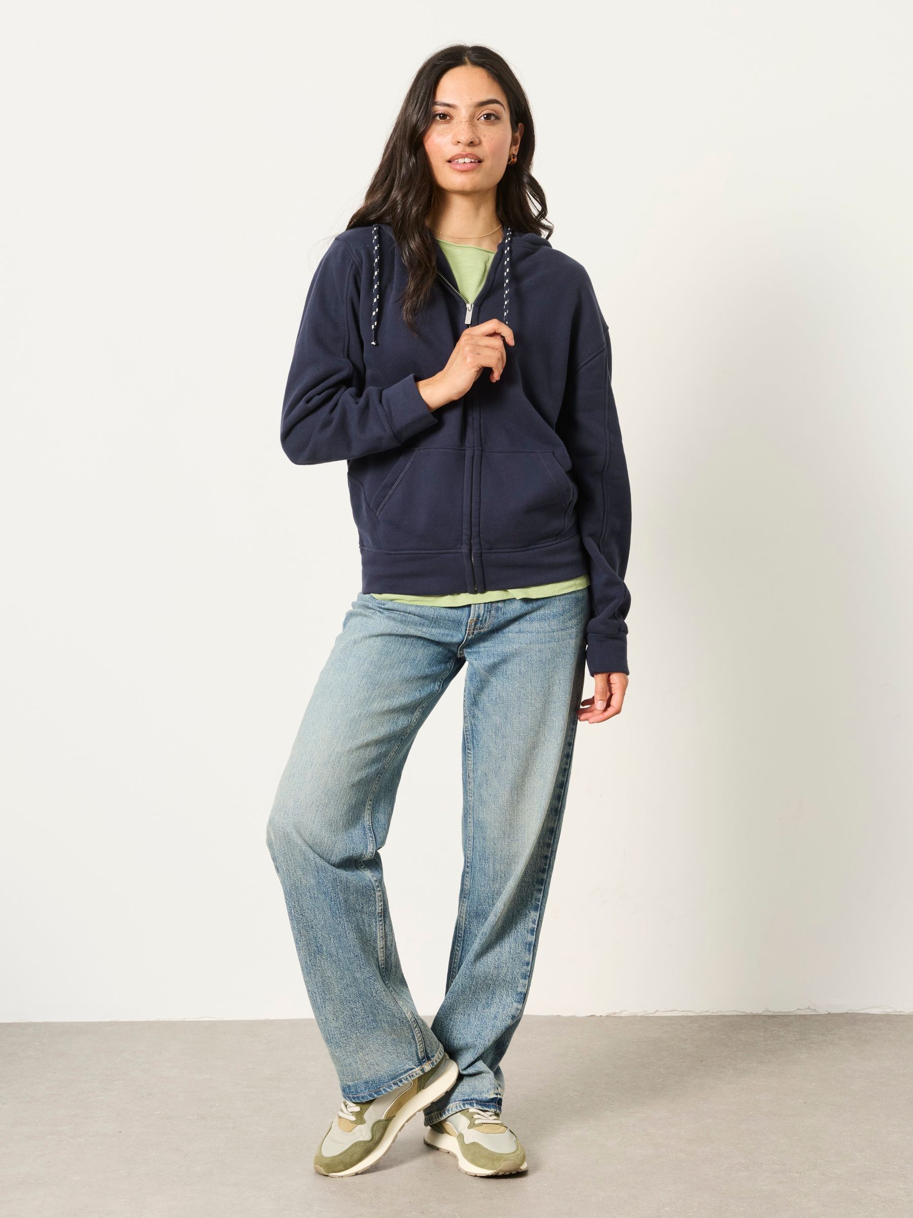 Fern Navy Zip Through Hoodie - Image 4 of 7