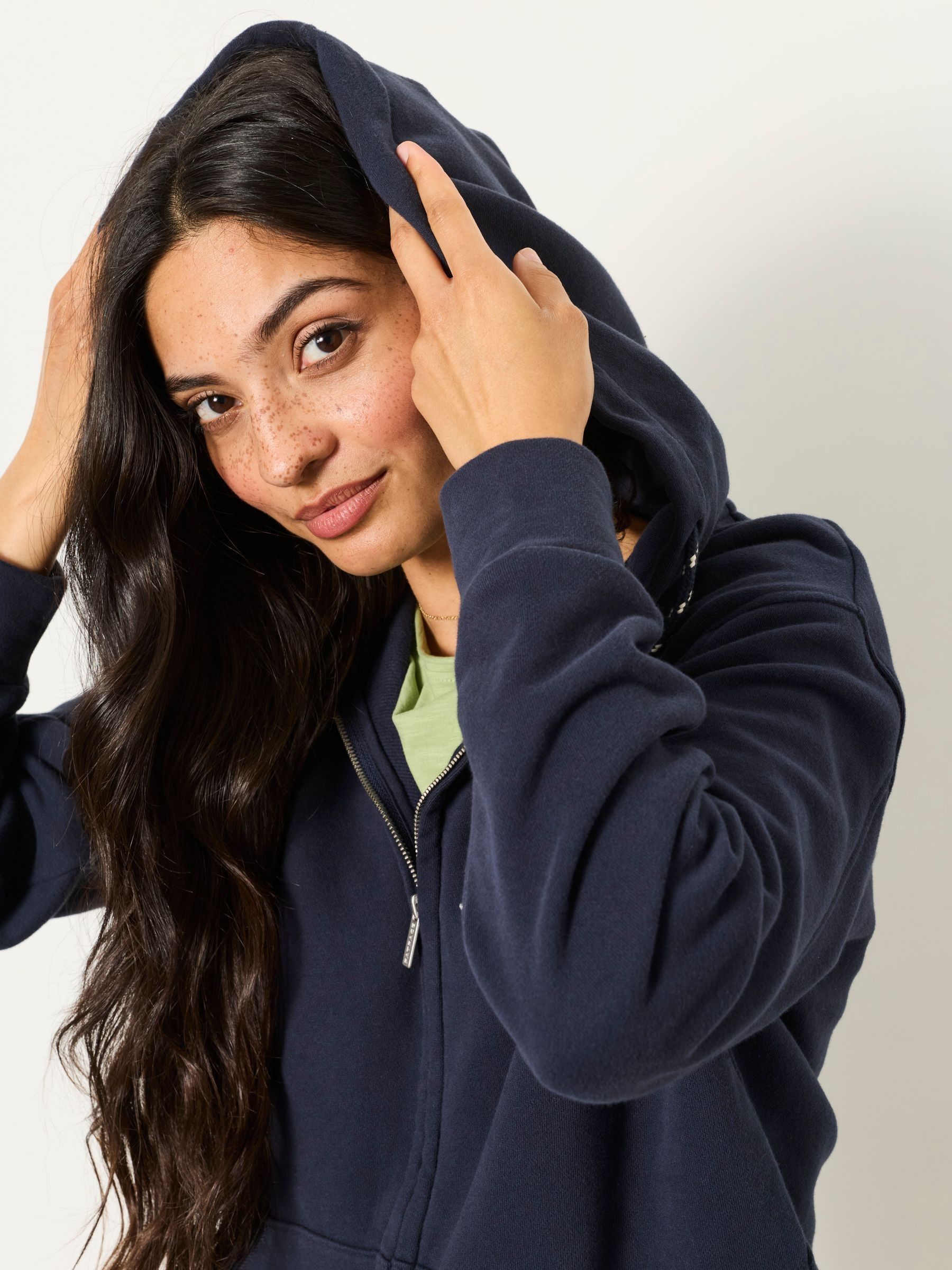 Fern Navy Zip Through Hoodie - Image 5 of 7