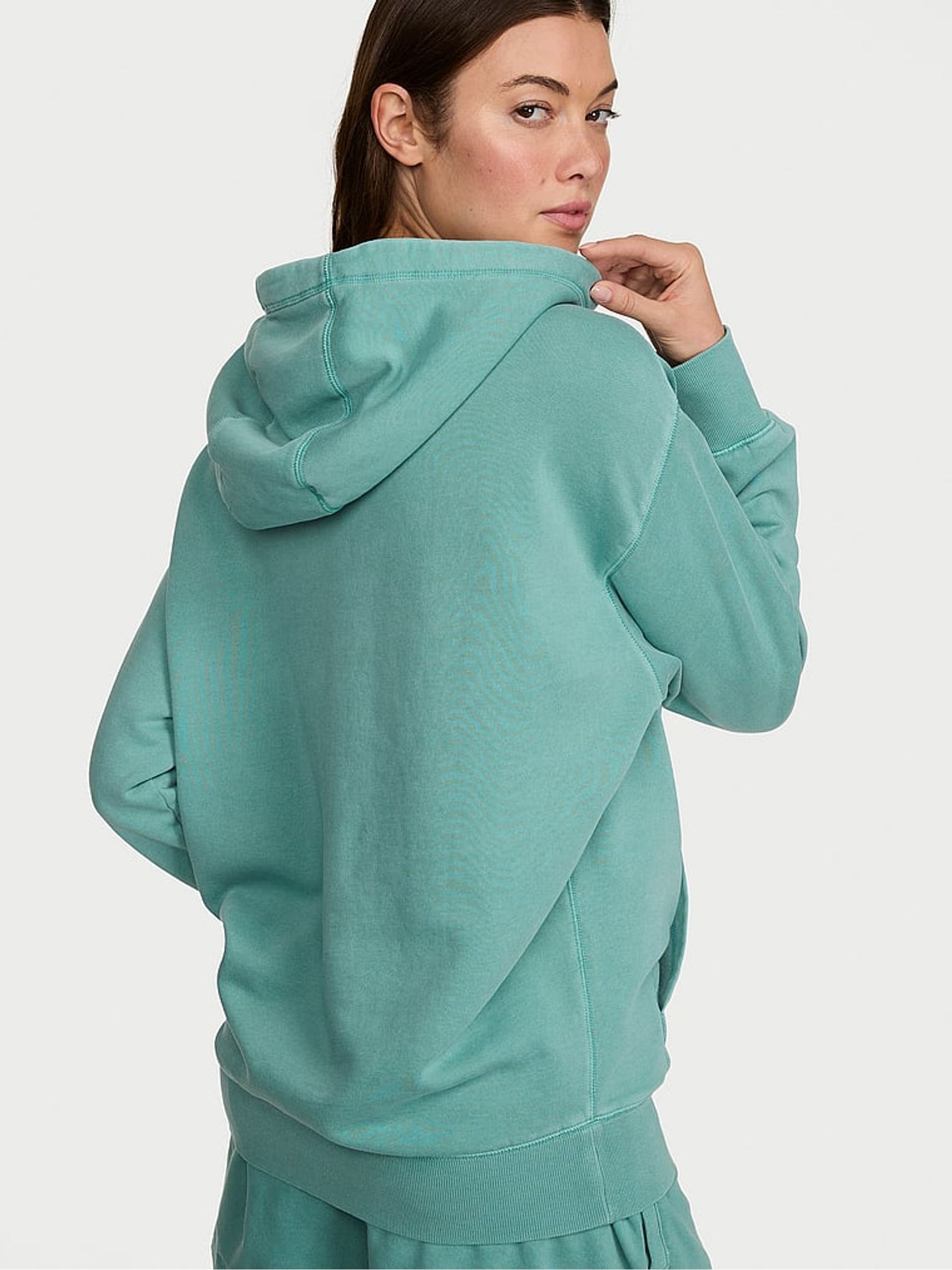 Dusty Turquoise Blue Fleece Hoodie - Image 2 of 2