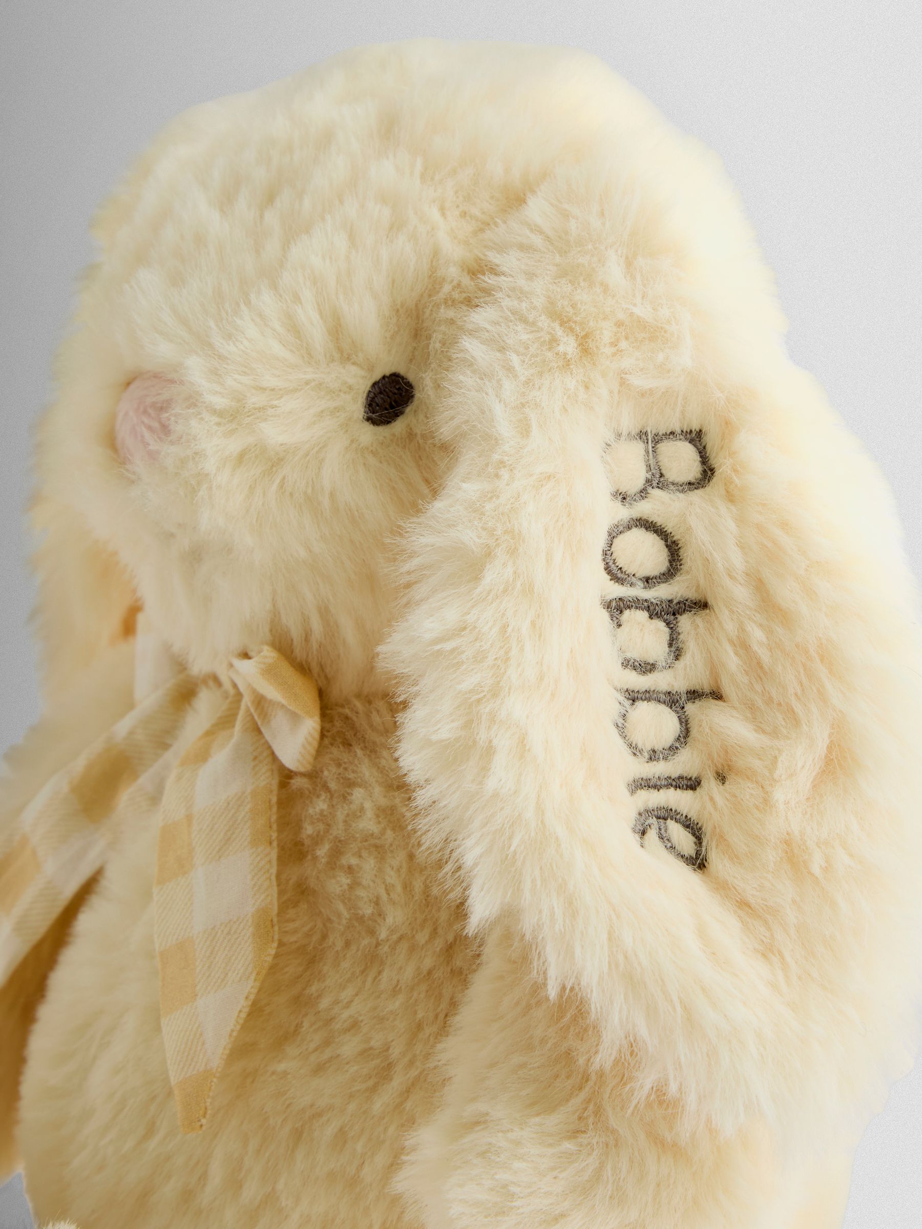 Personalised Gingham Bobbie Bunny Soft Toy Plushie Small - Image 4 of 4