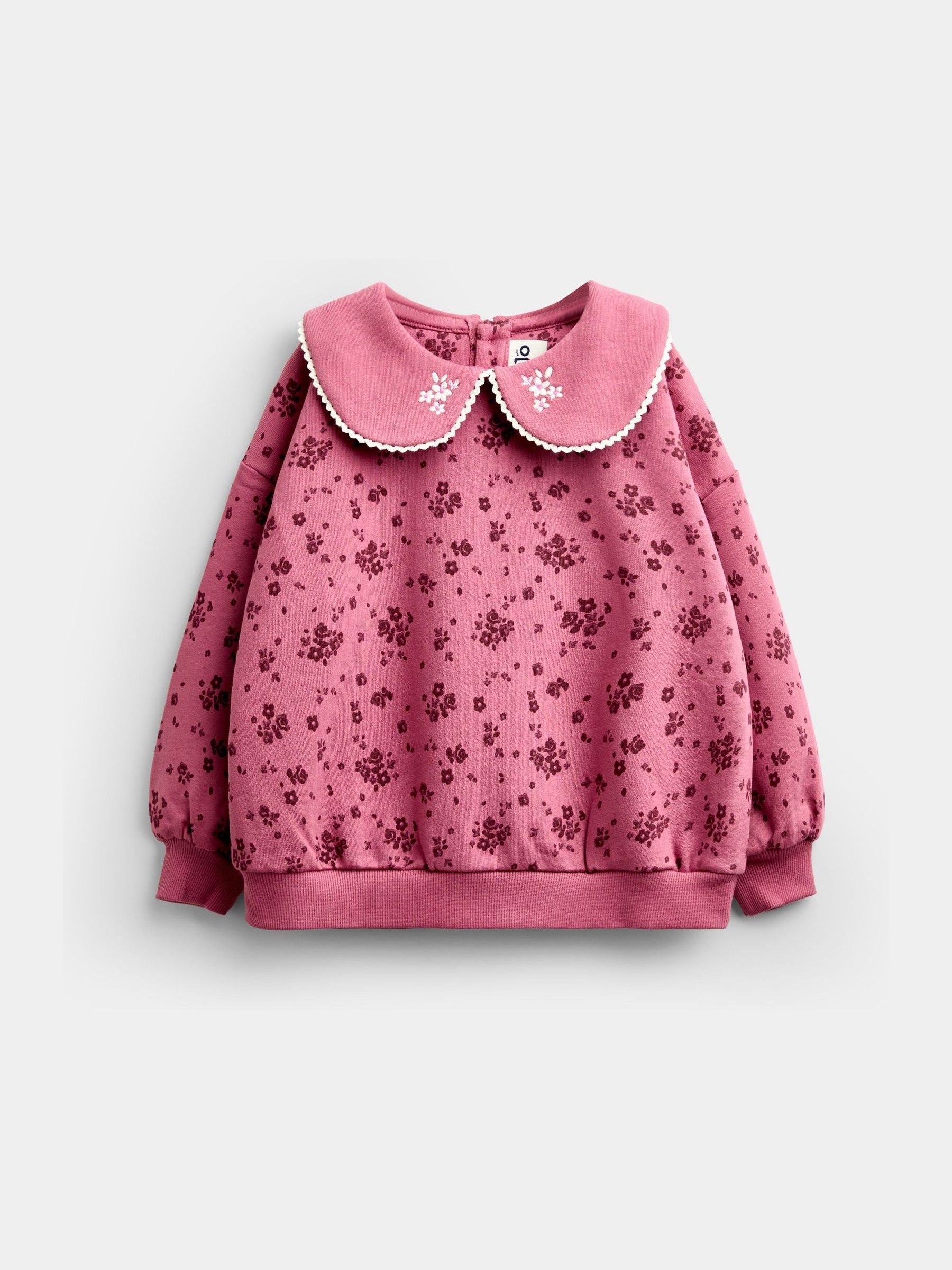 Plum Purple Ditsy Floral Sweatshirt & Wide Leg Jogger Set - Image 2 of 6