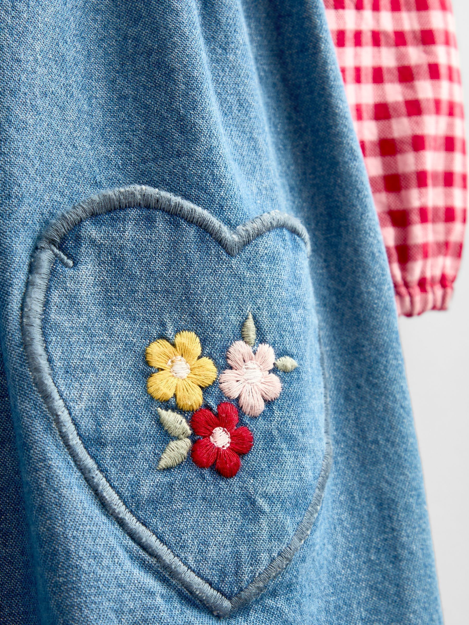Chambray Blue Shirt & Heart Pocket Dress Set - Image 8 of 8