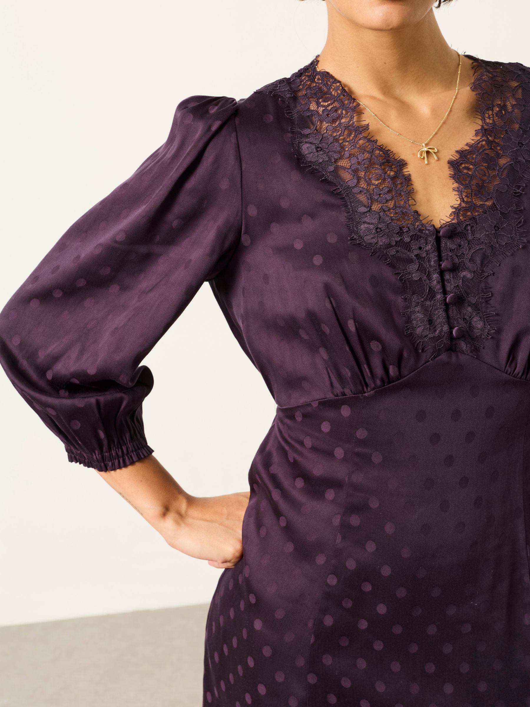 Libby Purple Polka Petite Dress - Image 3 of 6