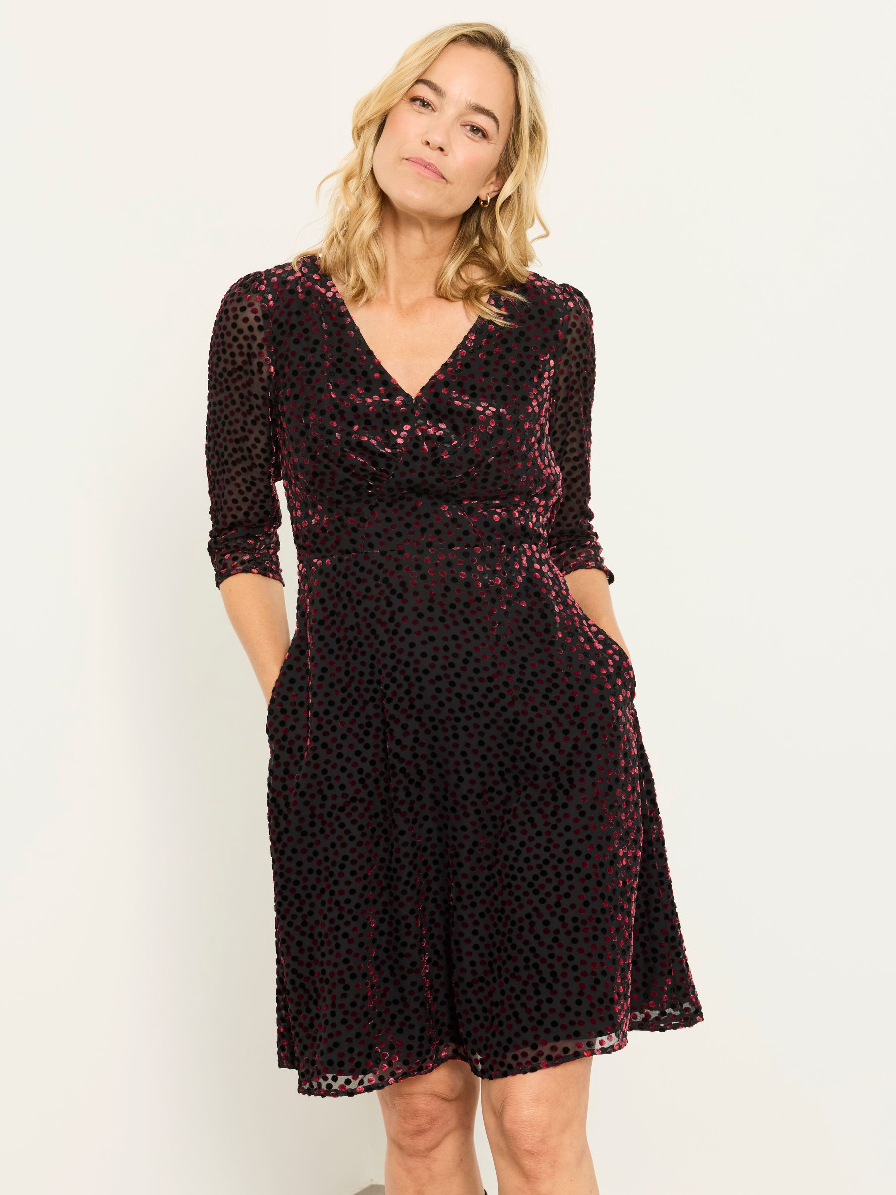 Anya Black Petite Spot Dress - Image 3 of 6
