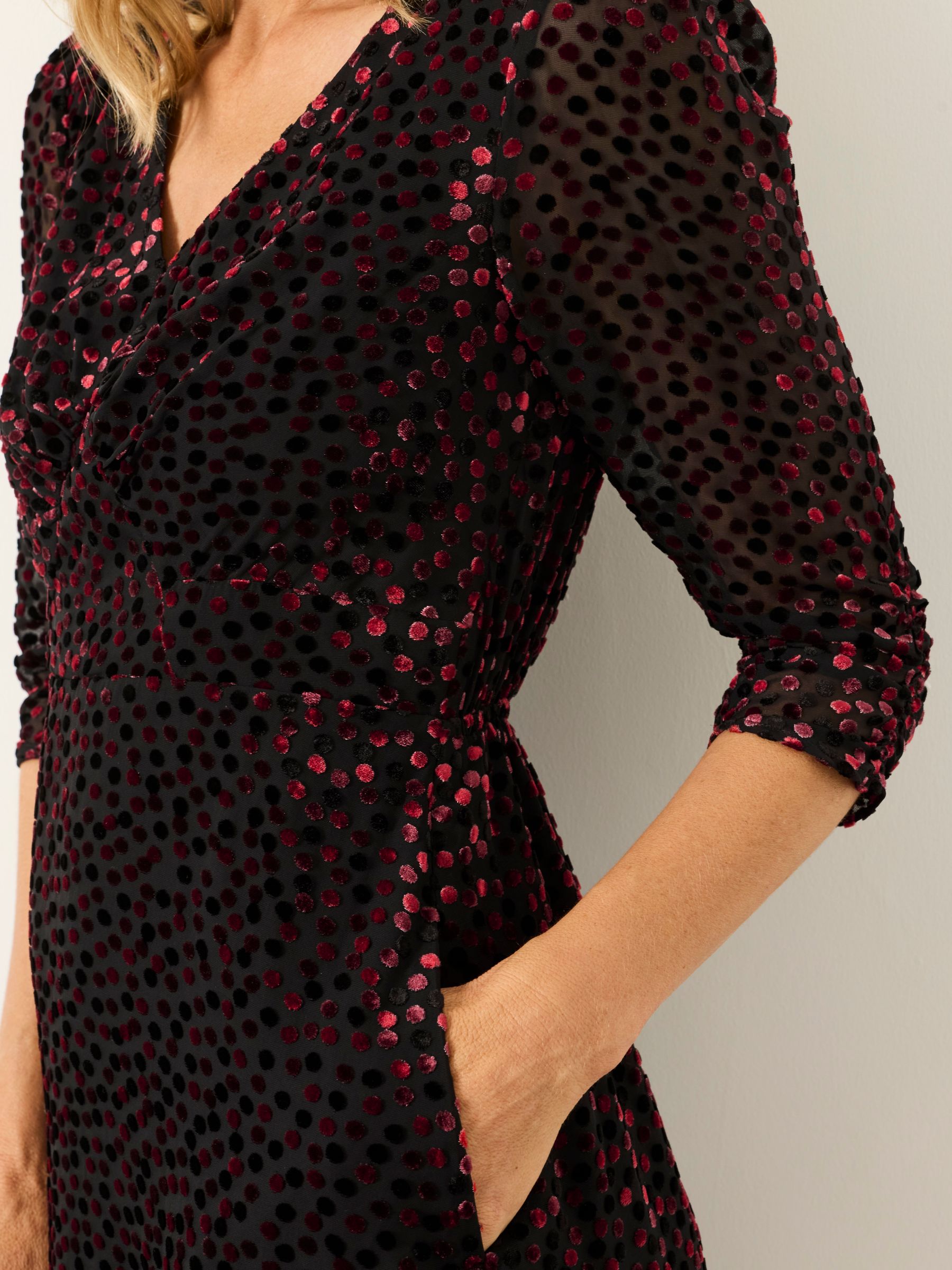 Anya Black Petite Spot Dress - Image 4 of 6