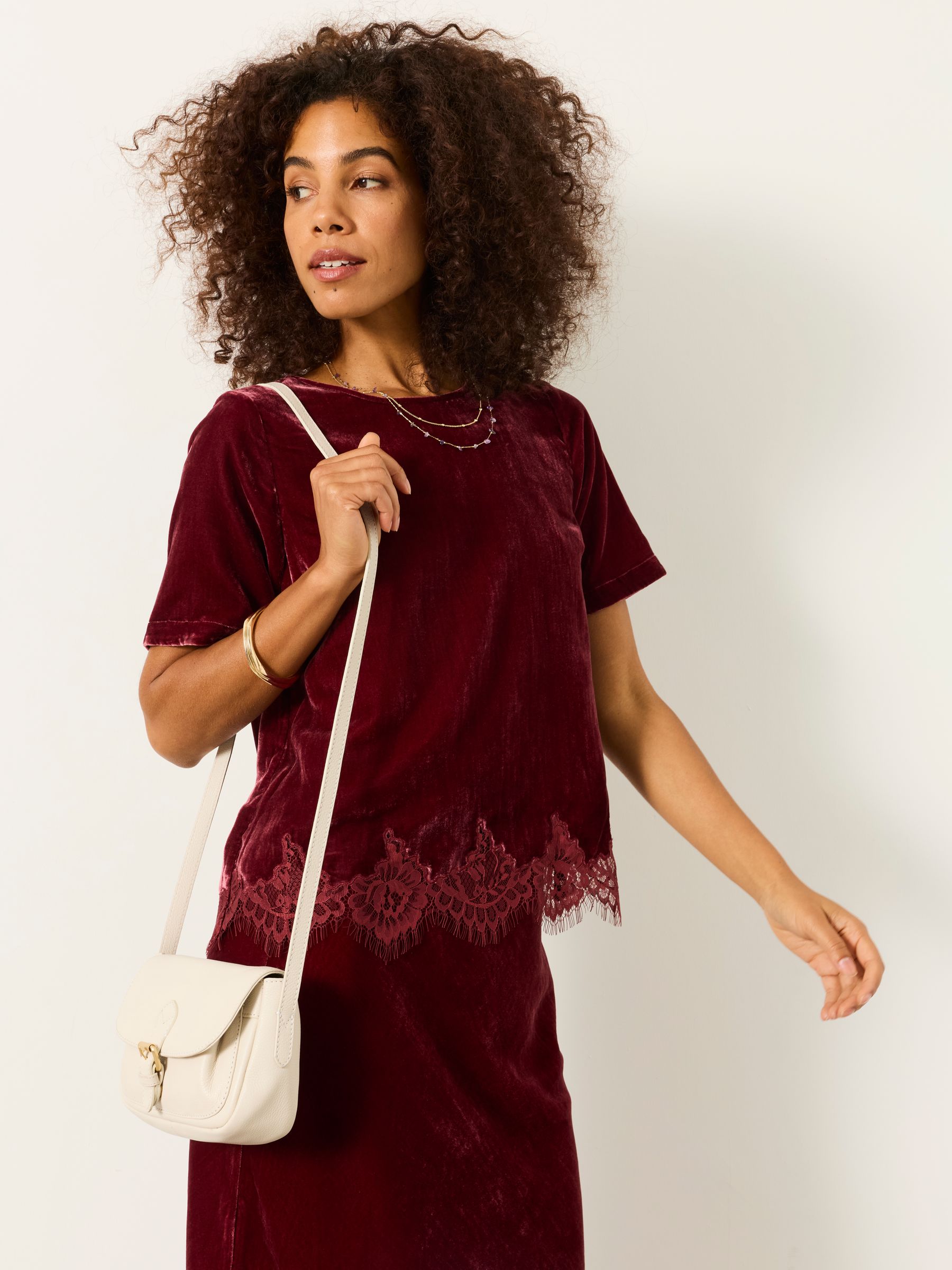 Maddie Rose Pink Petite Velvet Blouse - Image 6 of 7