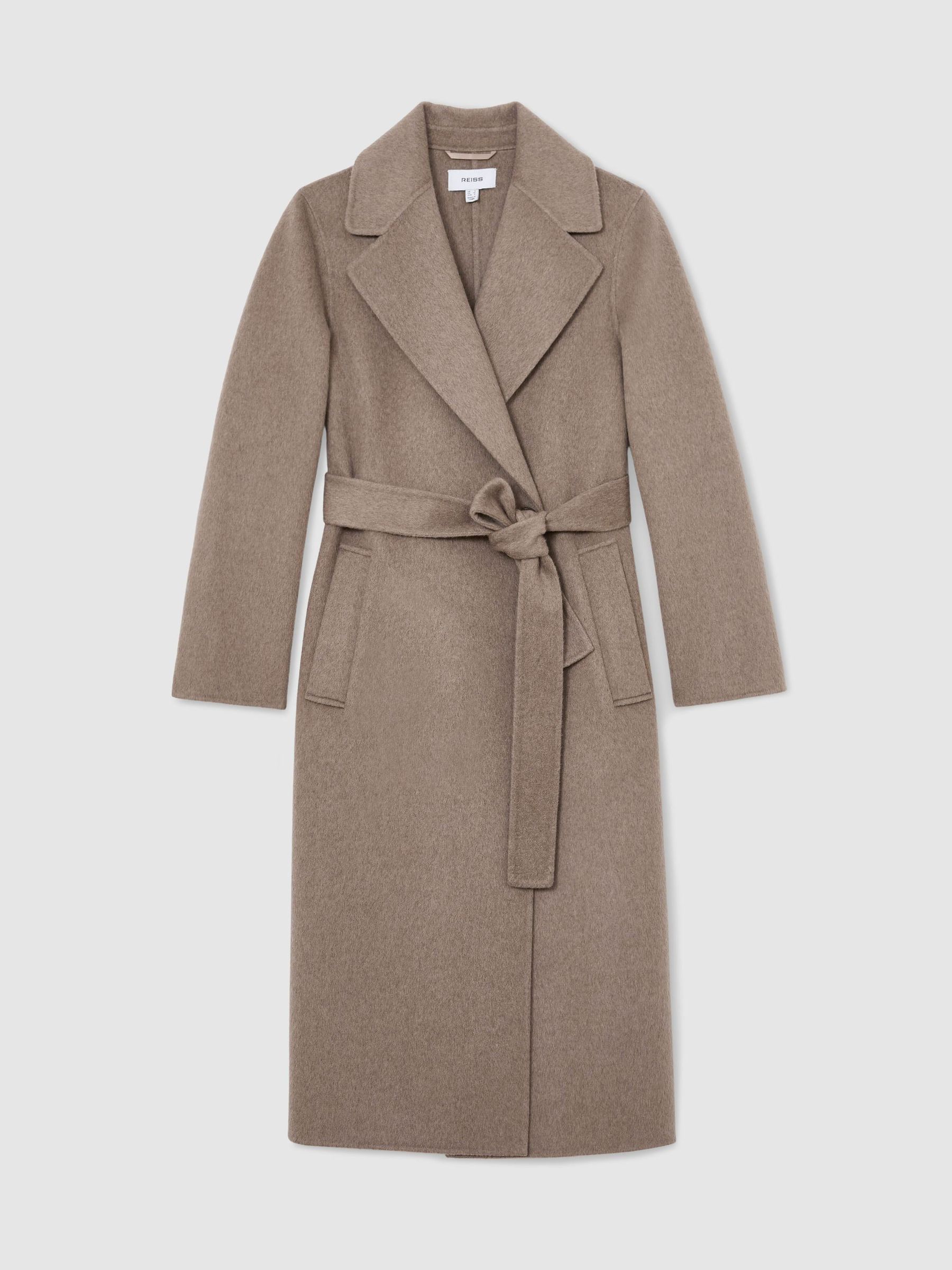 Wool-Blend Double-Breasted Blind-Seam Coat with Cashmere in Neutral Melange - Image 2 of 9