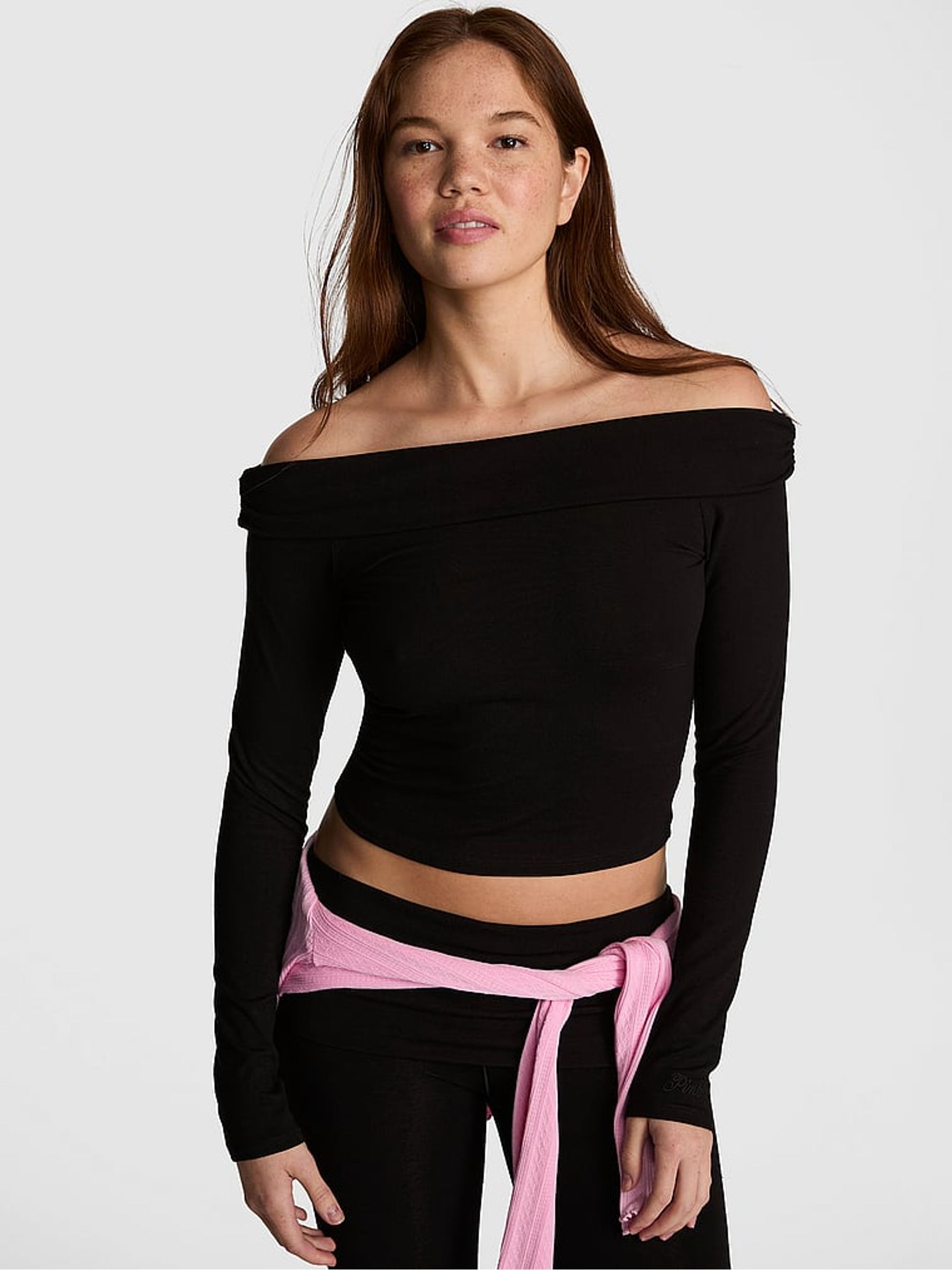 Black Off The Shoulder Long Sleeve Top - Image 2 of 3