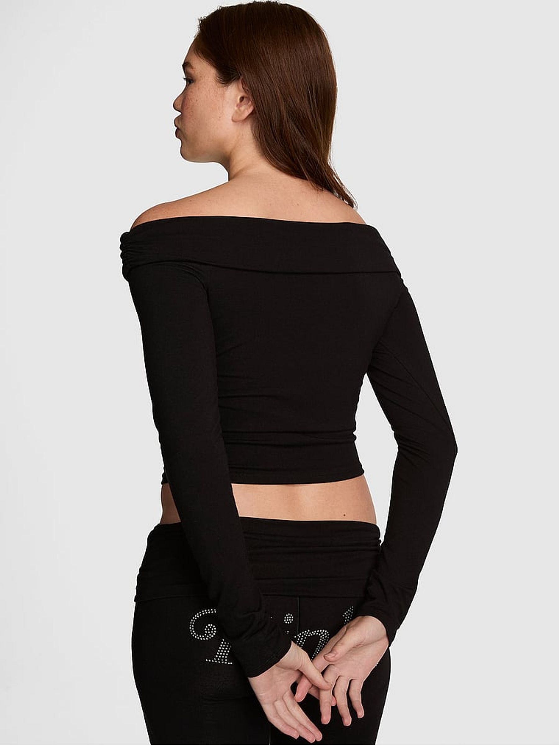 Black Off The Shoulder Long Sleeve Top - Image 3 of 3