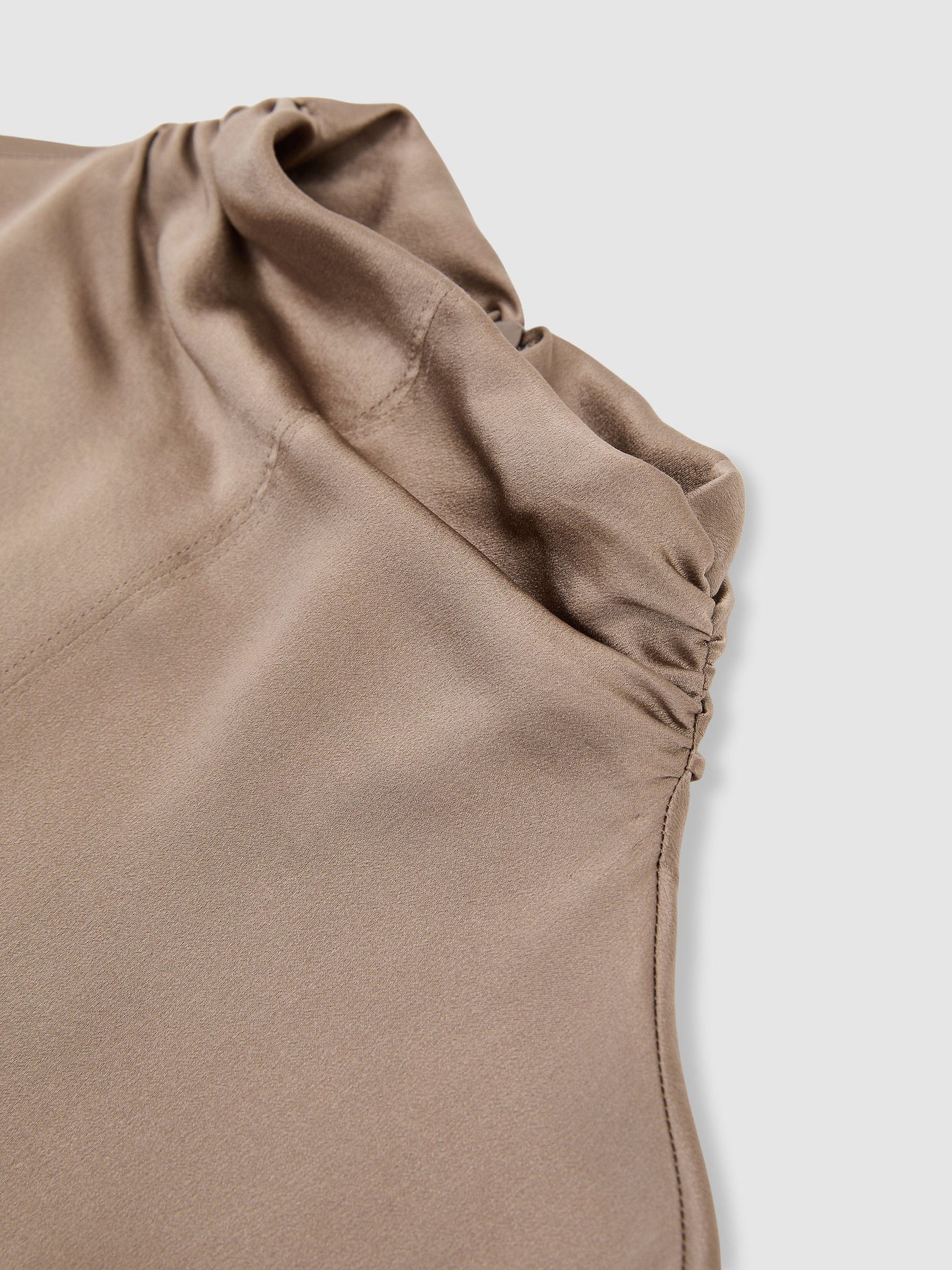 Silk High-Neck Blouse in Neutral - Image 8 of 8