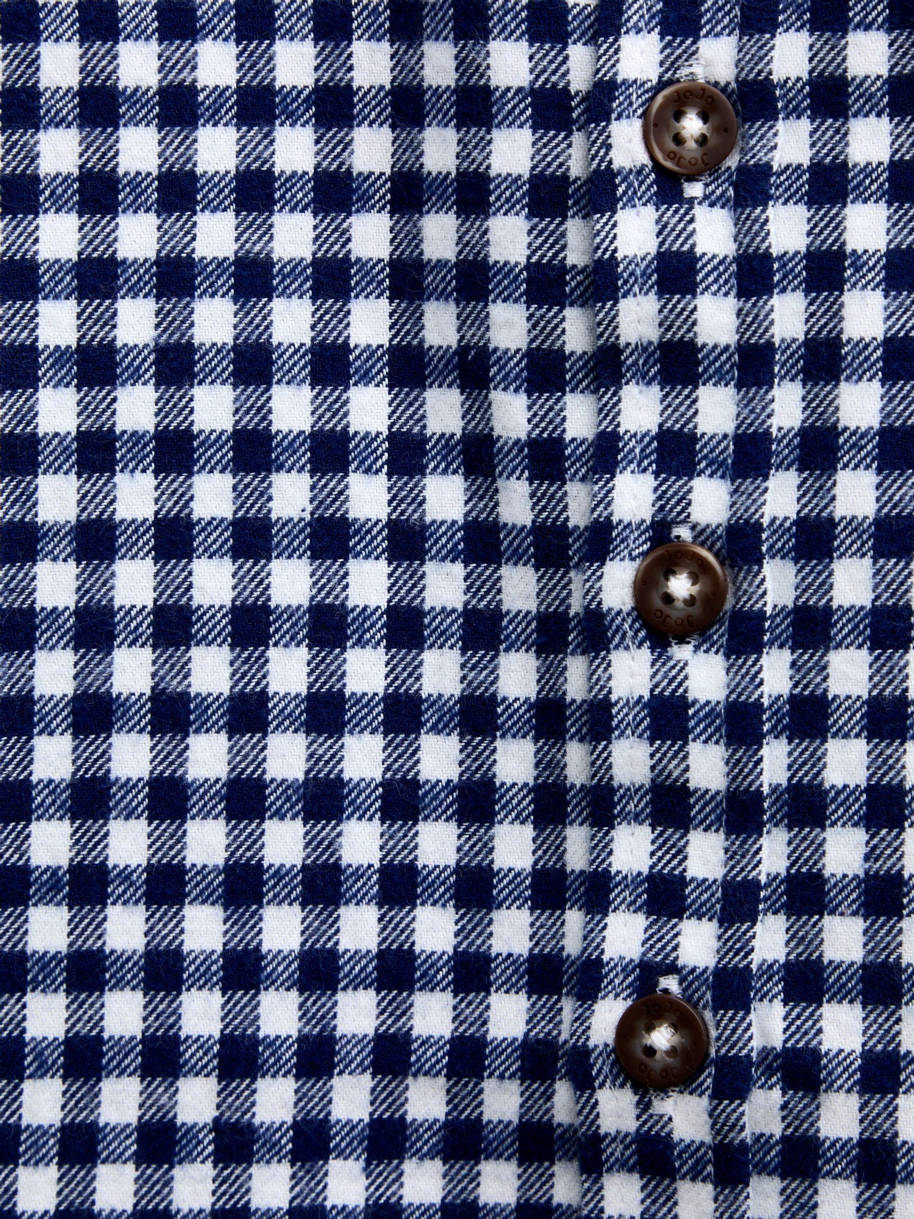Navy Blue Gingham Long Sleeve Shirt - Image 4 of 4 Navy Blue Gingham Long Sleeve Shirt - Image 4 of 4
