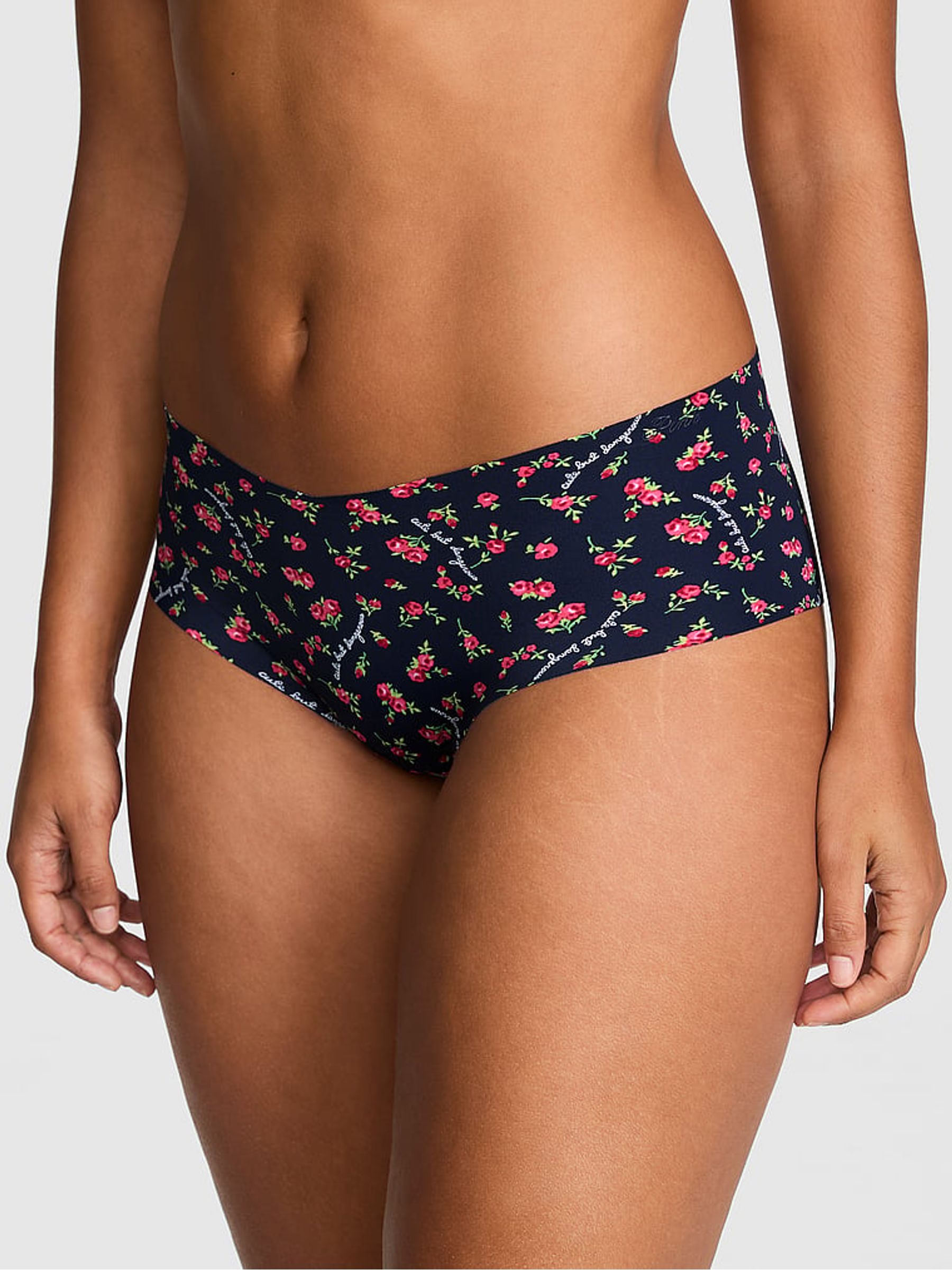 Noir Navy Blue Cute But Dangerous Print Cheeky No Show Knickers - Image 1 of 2
