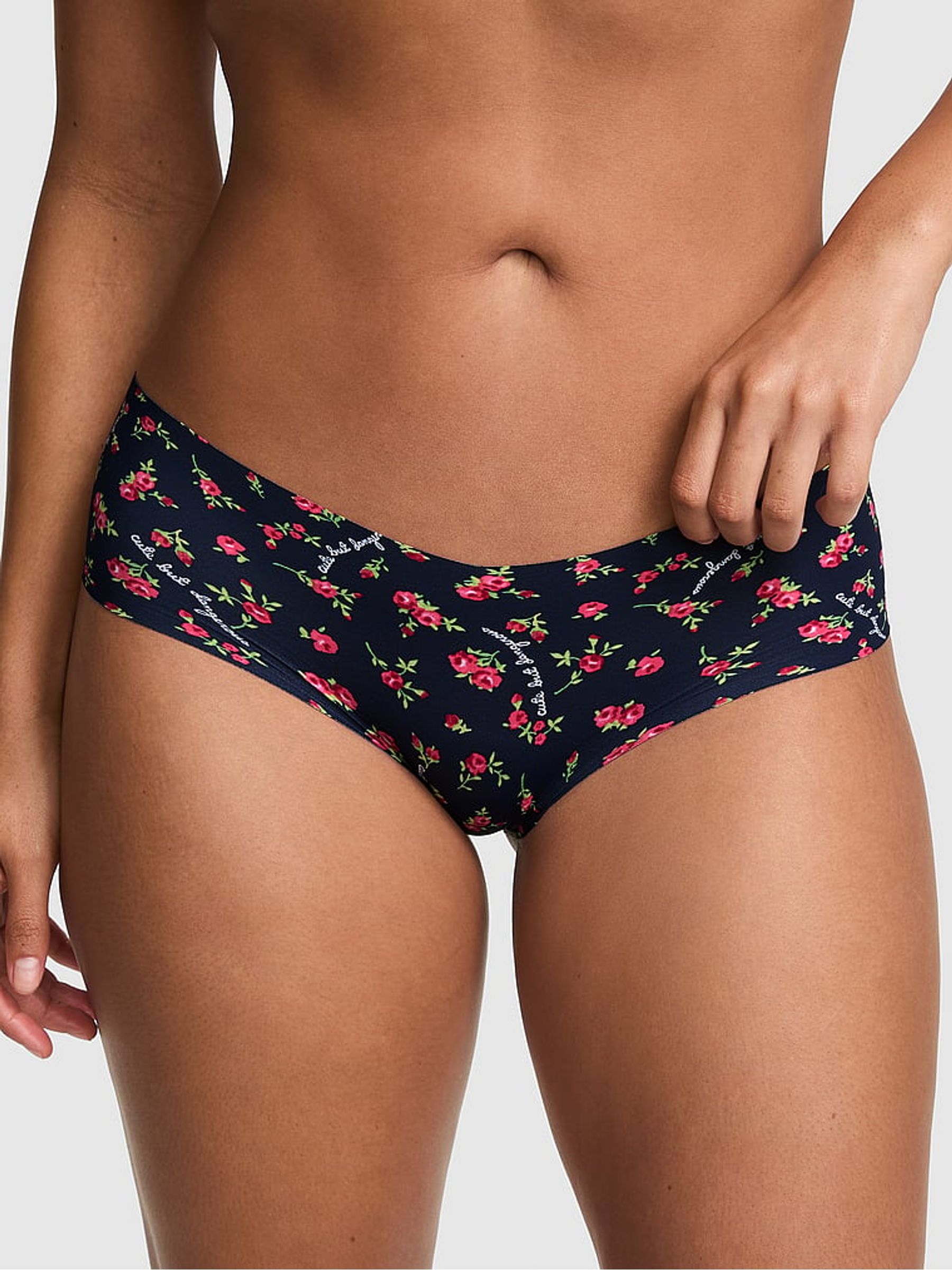 Noir Navy Blue Cute But Dangerous Print Hipster No Show Knickers - Image 1 of 2