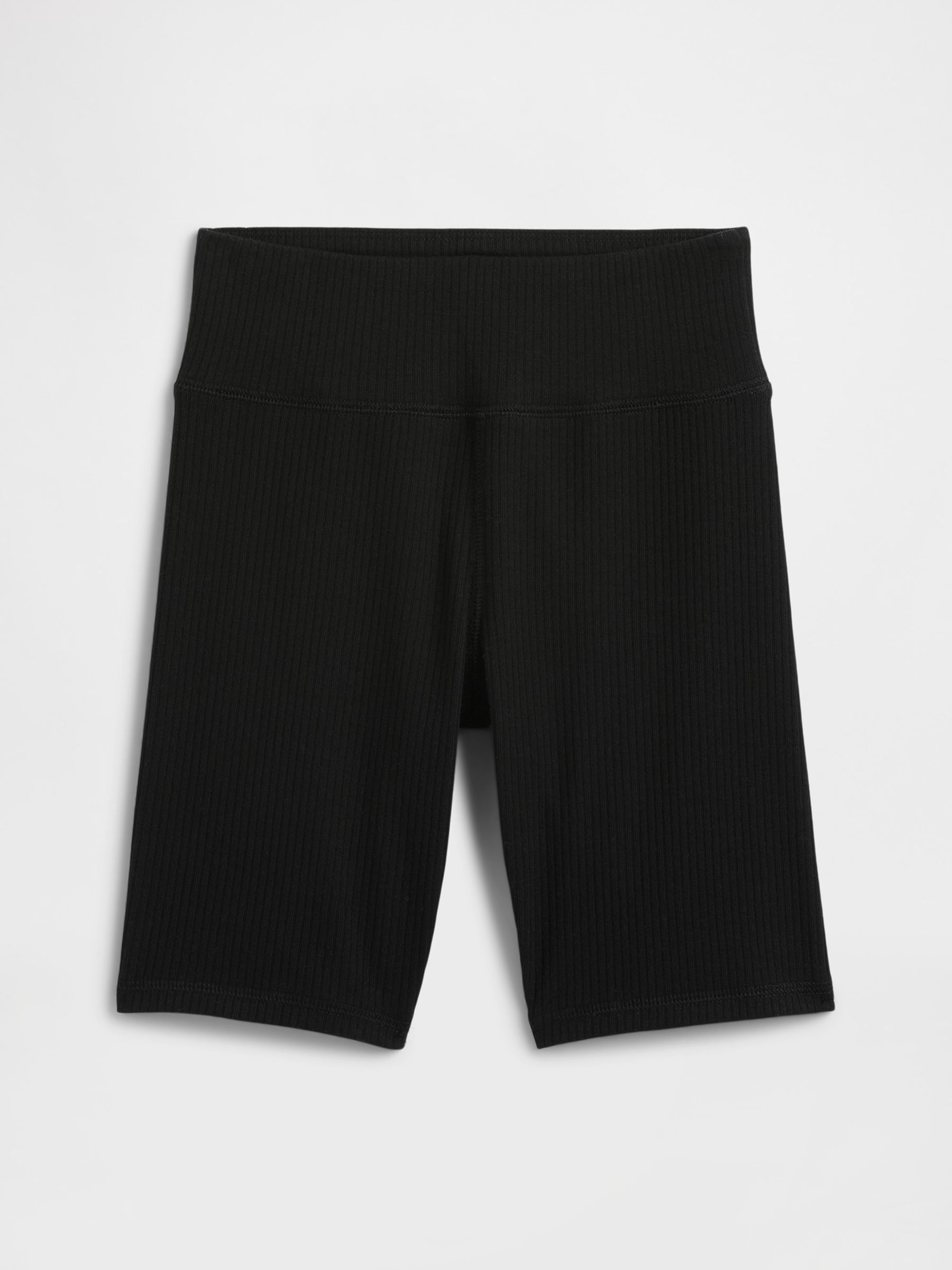 Black Ribbed Bike Shorts - Image 1 of 2