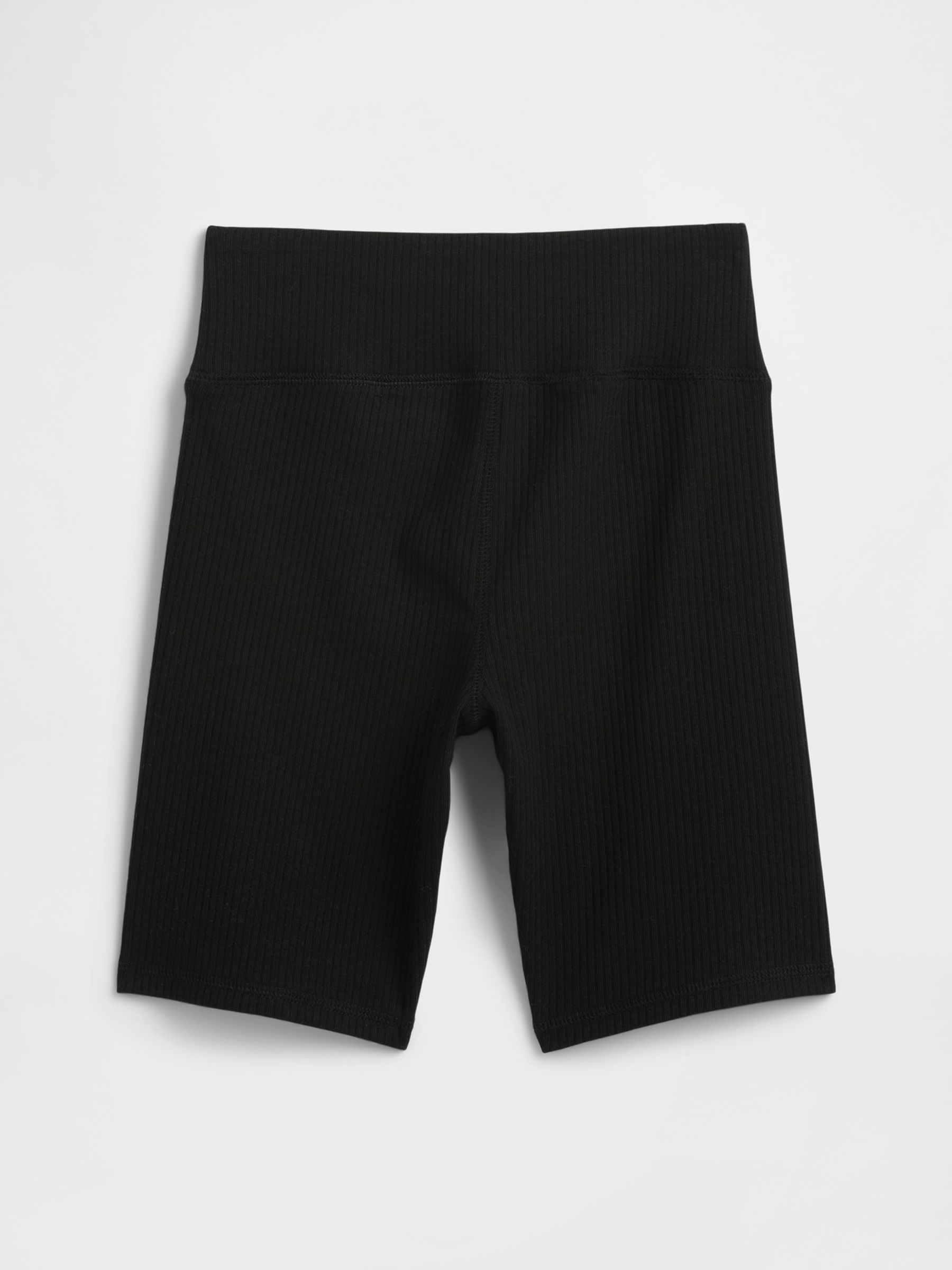 Black Ribbed Bike Shorts - Image 2 of 2