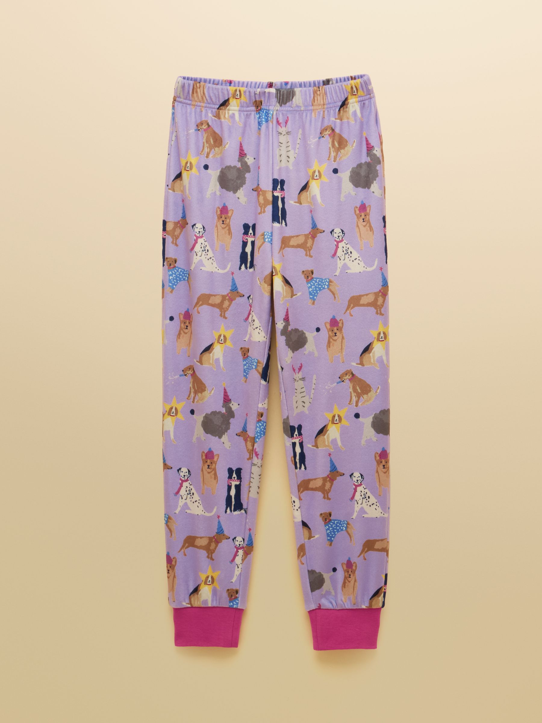 Girls' Lilac Dogs Long Sleeve Fleece Pyjamas - Image 4 of 8