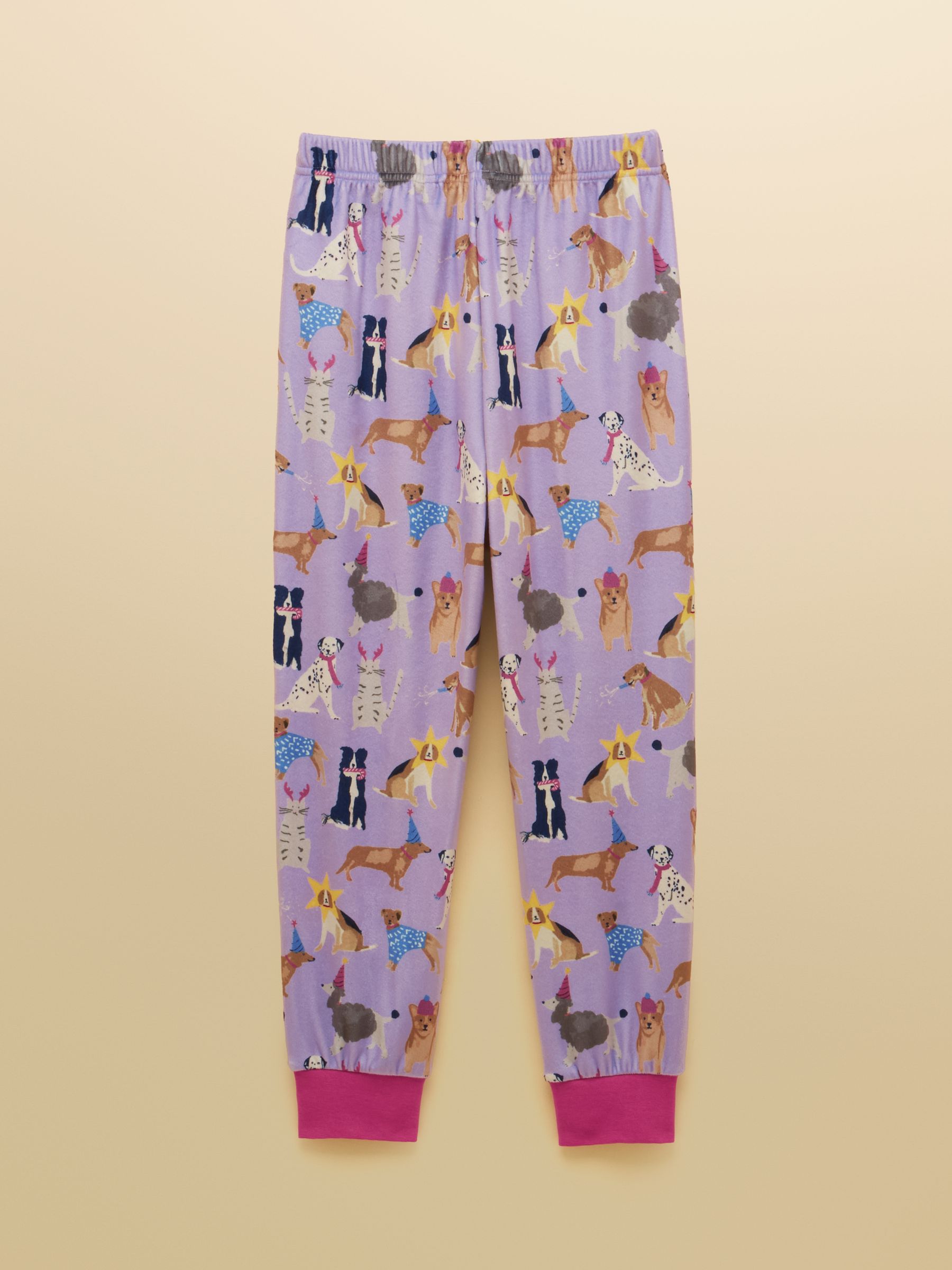 Girls' Lilac Dogs Long Sleeve Fleece Pyjamas - Image 5 of 8