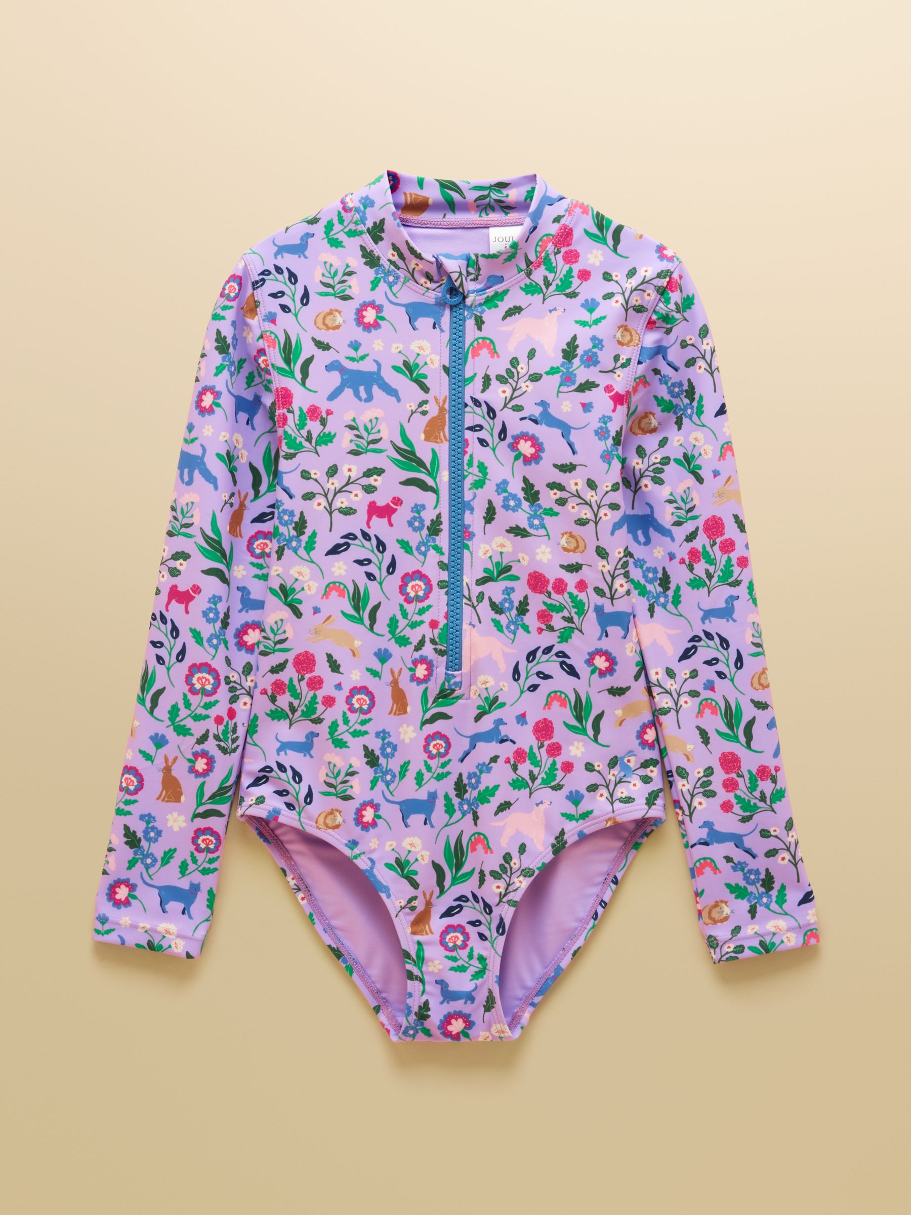 Girls' Lilac Purple Long Sleeve Sunsafe Swimsuit - Image 1 of 5