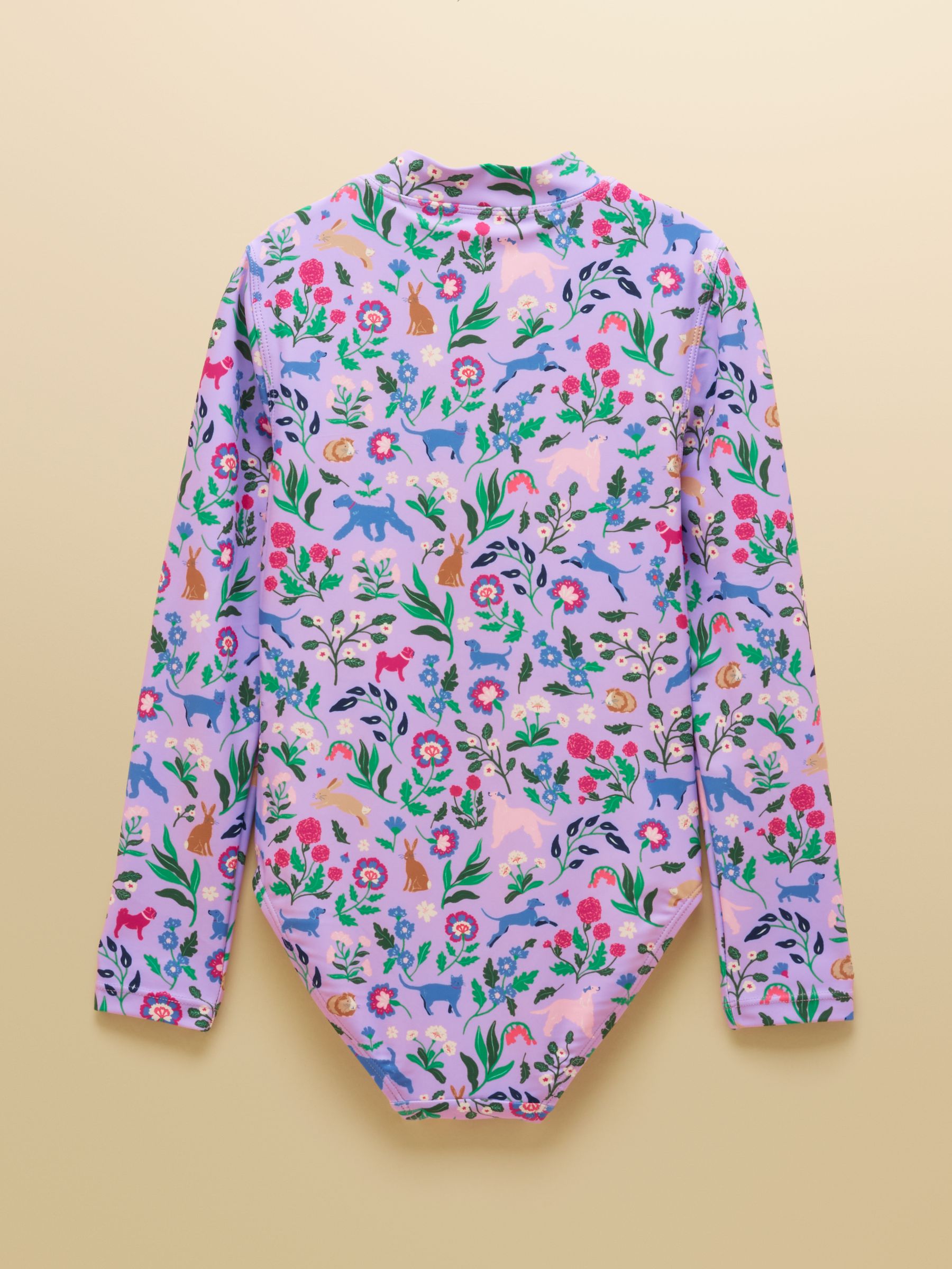 Girls' Lilac Purple Long Sleeve Sunsafe Swimsuit - Image 2 of 5