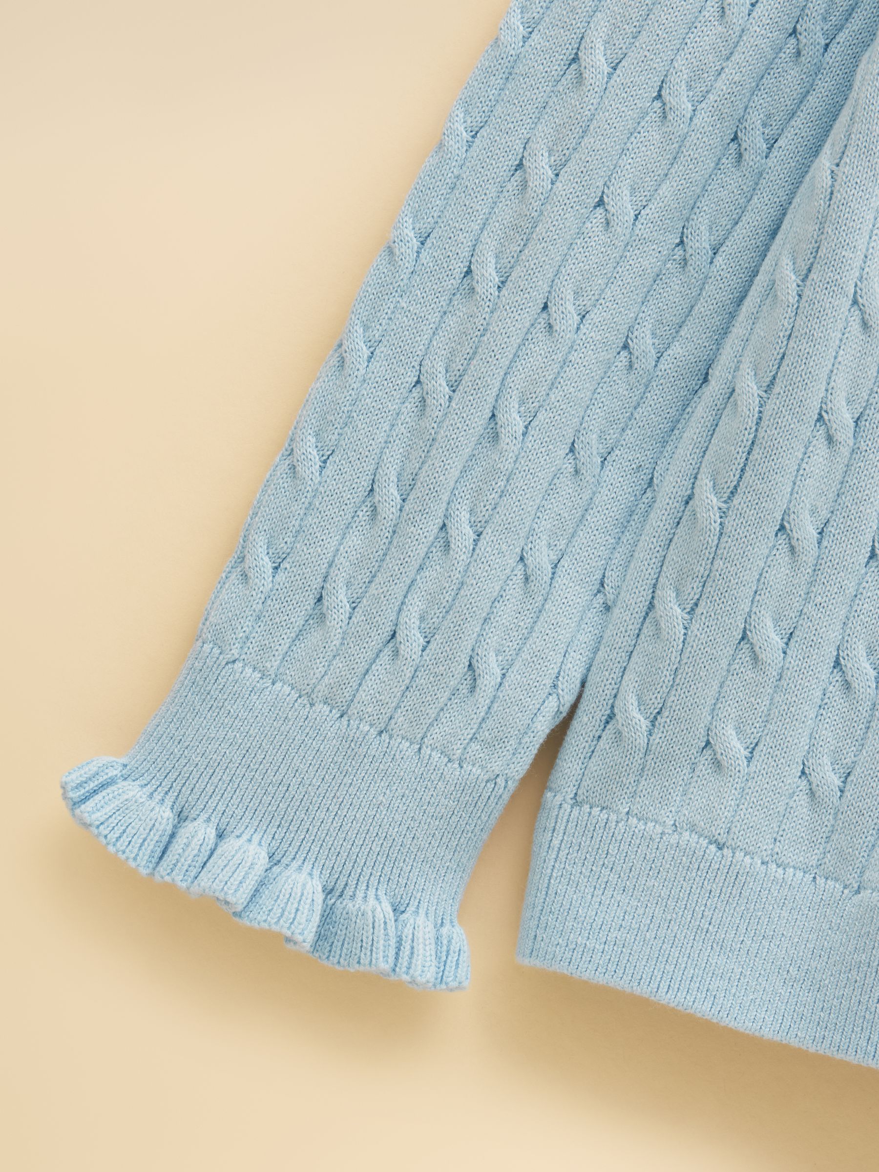 Girls' Mallory Blue Cable Cardigan - Image 4 of 4
