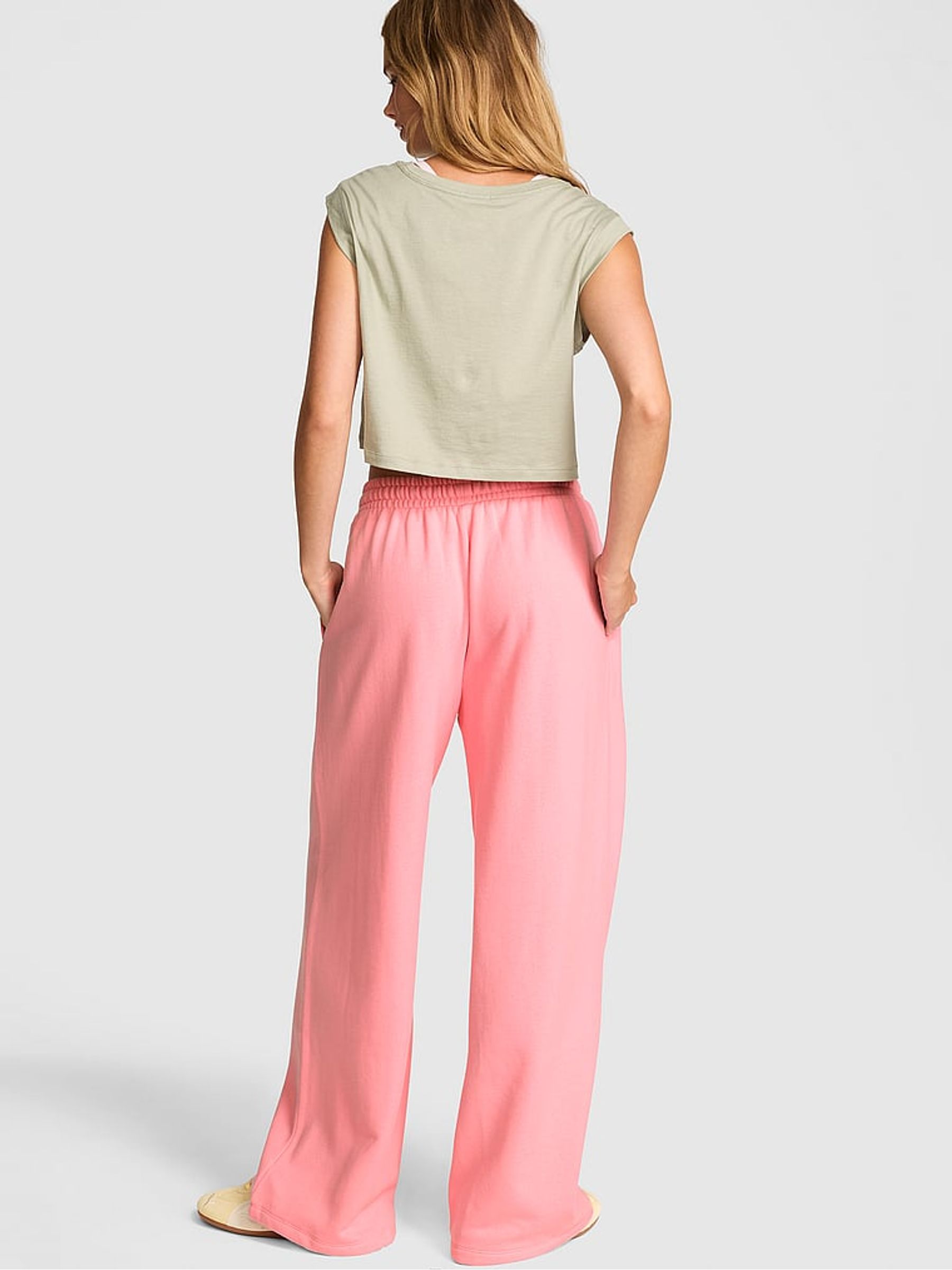 Pink Hope Flared Adjustible Fleece Joggers - Image 2 of 2 Pink Hope Flared Adjustible Fleece Joggers - Image 2 of 2
