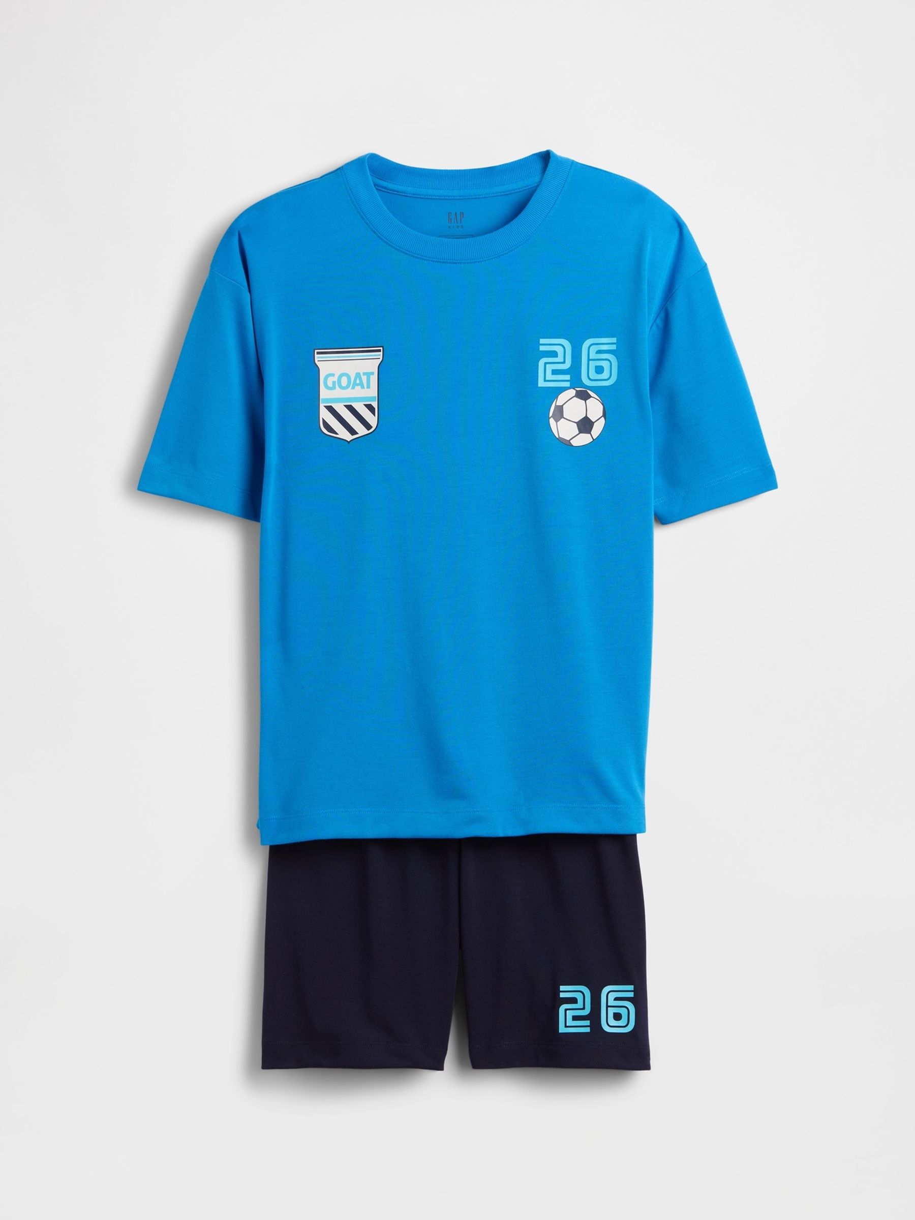 Blue Oversized Football Pyjamas Short Set  (6-13yrs) - Image 1 of 3