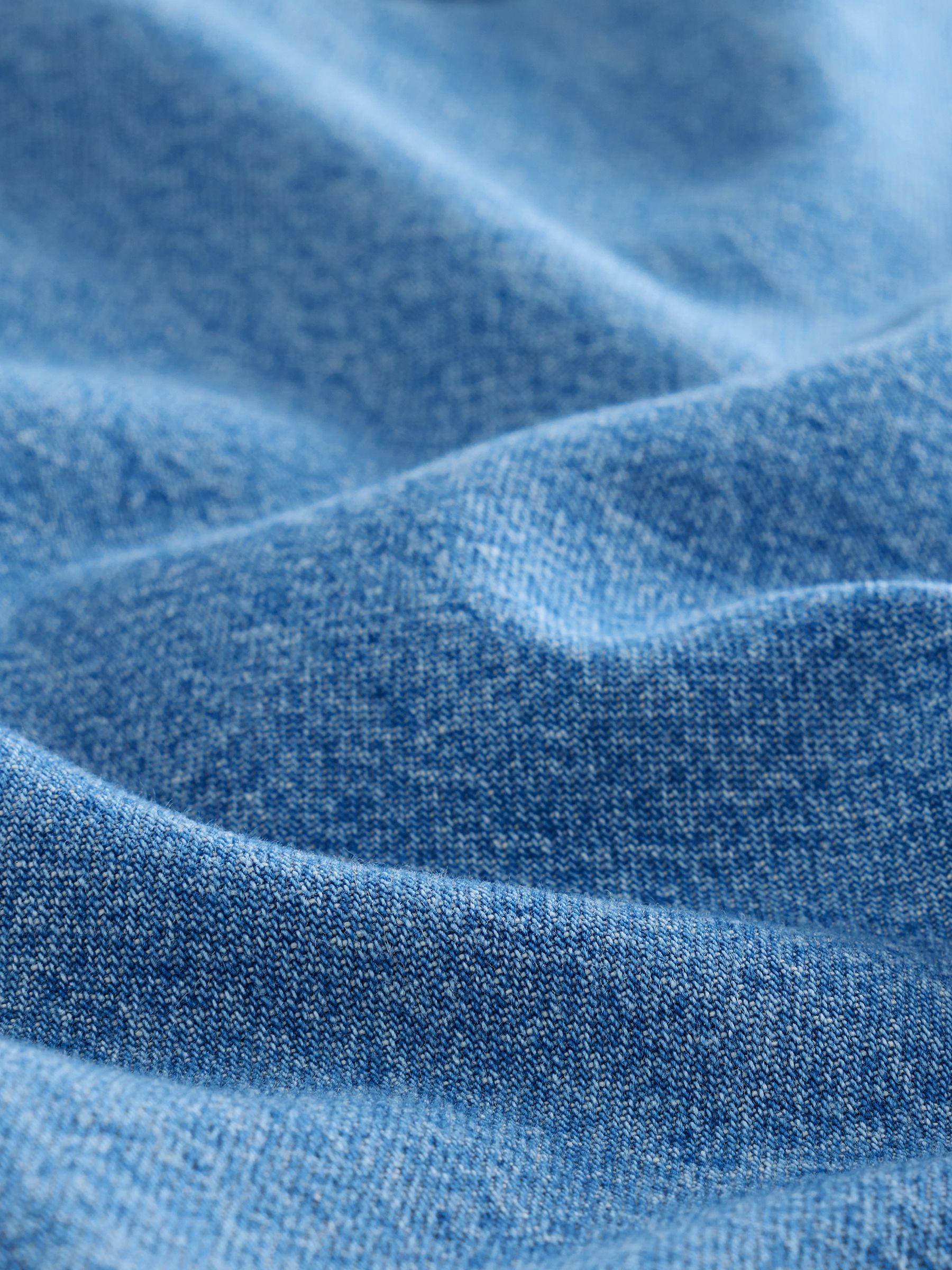 Light Wash Denim Relaxed Short Sleeve Shirt - Image 3 of 5