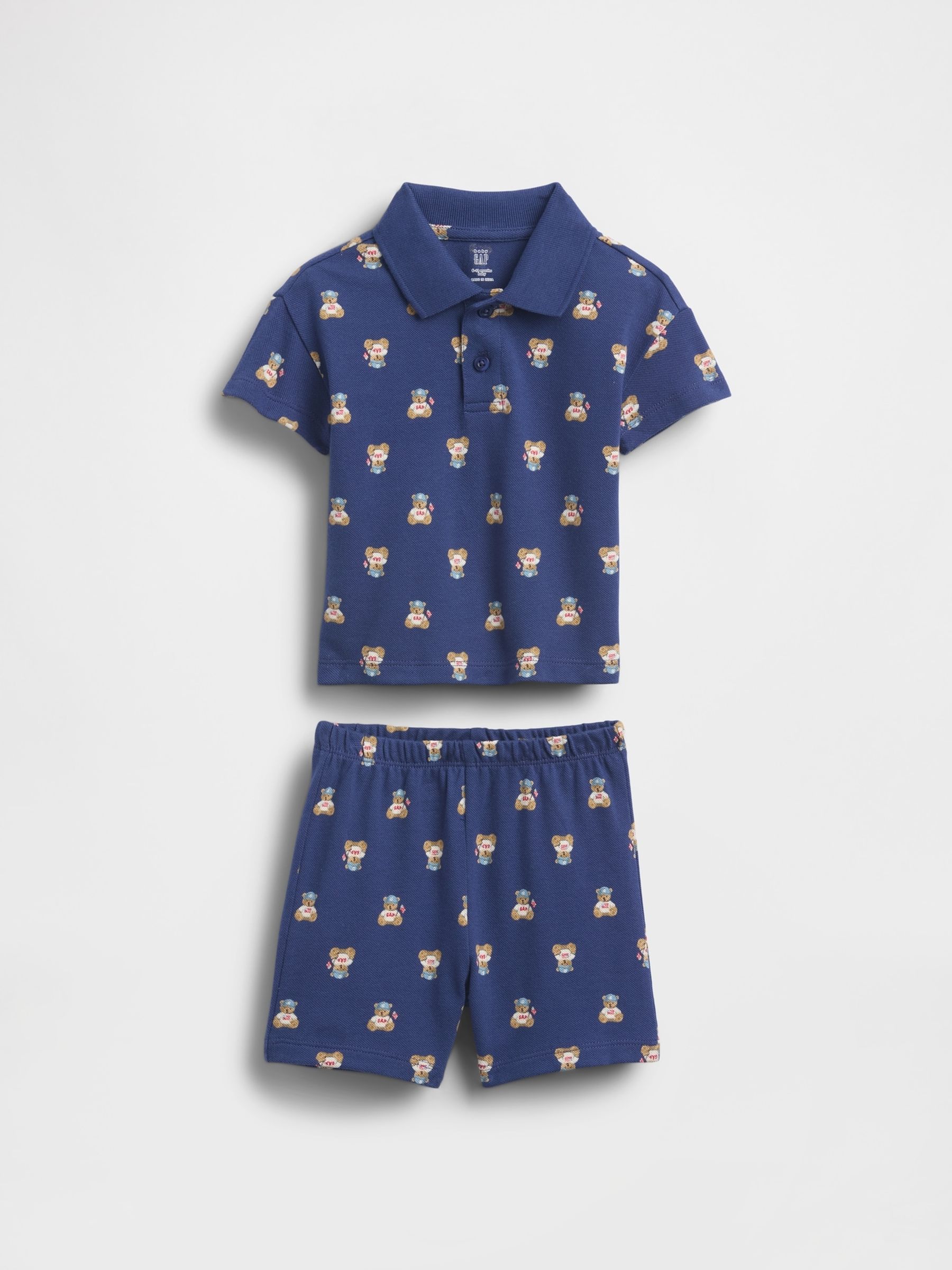 Navy Brannan Bear Pique Polo Outfit Set - Image 1 of 3
