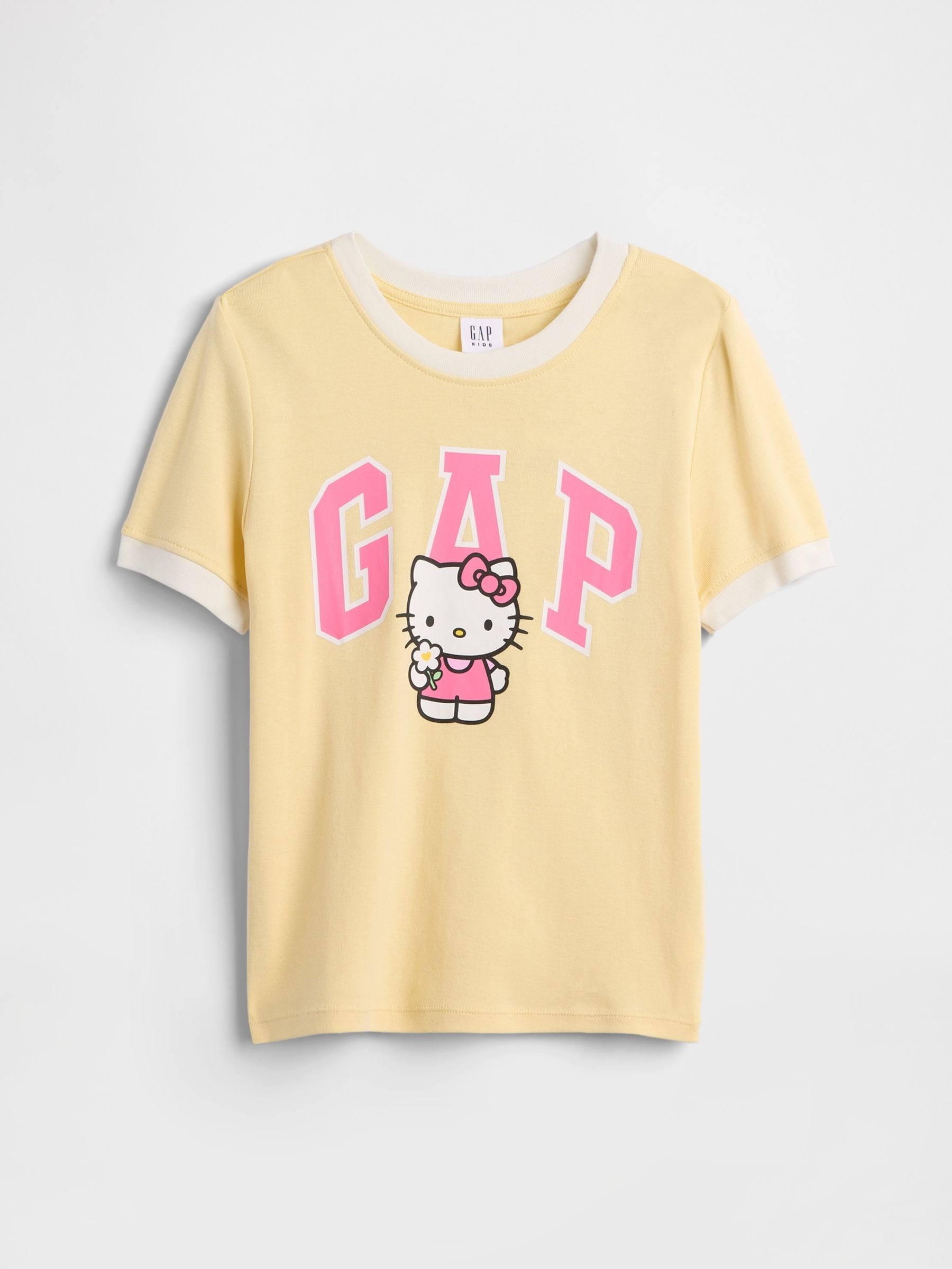 Yellow Hello Kitty Oversized Graphic Short Sleeve T-Shirt - Image 1 of 3