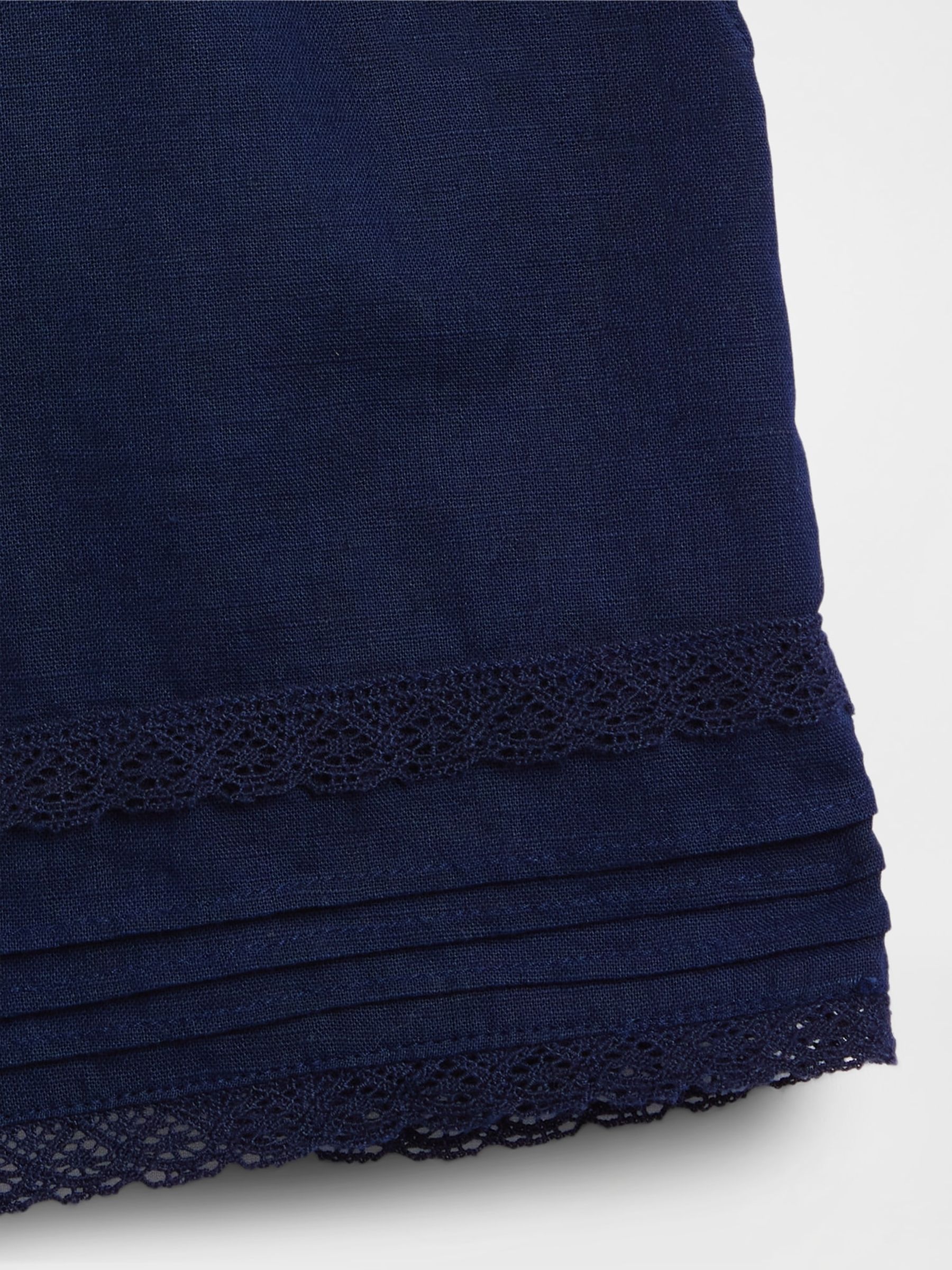 Blue Linen-Cotton Lace-Trim Easy Shorts - Image 5 of 5
