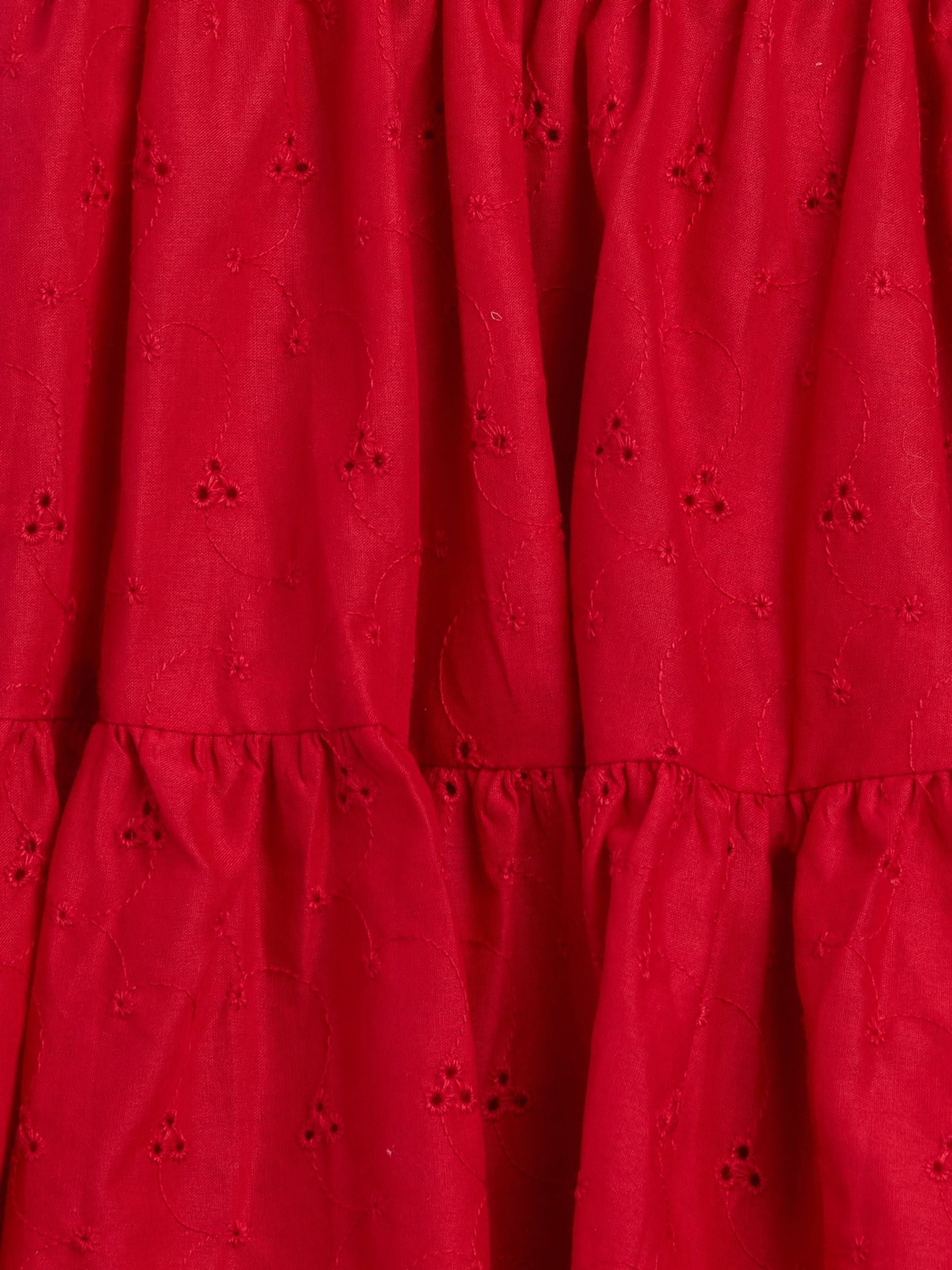 Red Mixed Media Tiered Vest Dress - Image 4 of 4