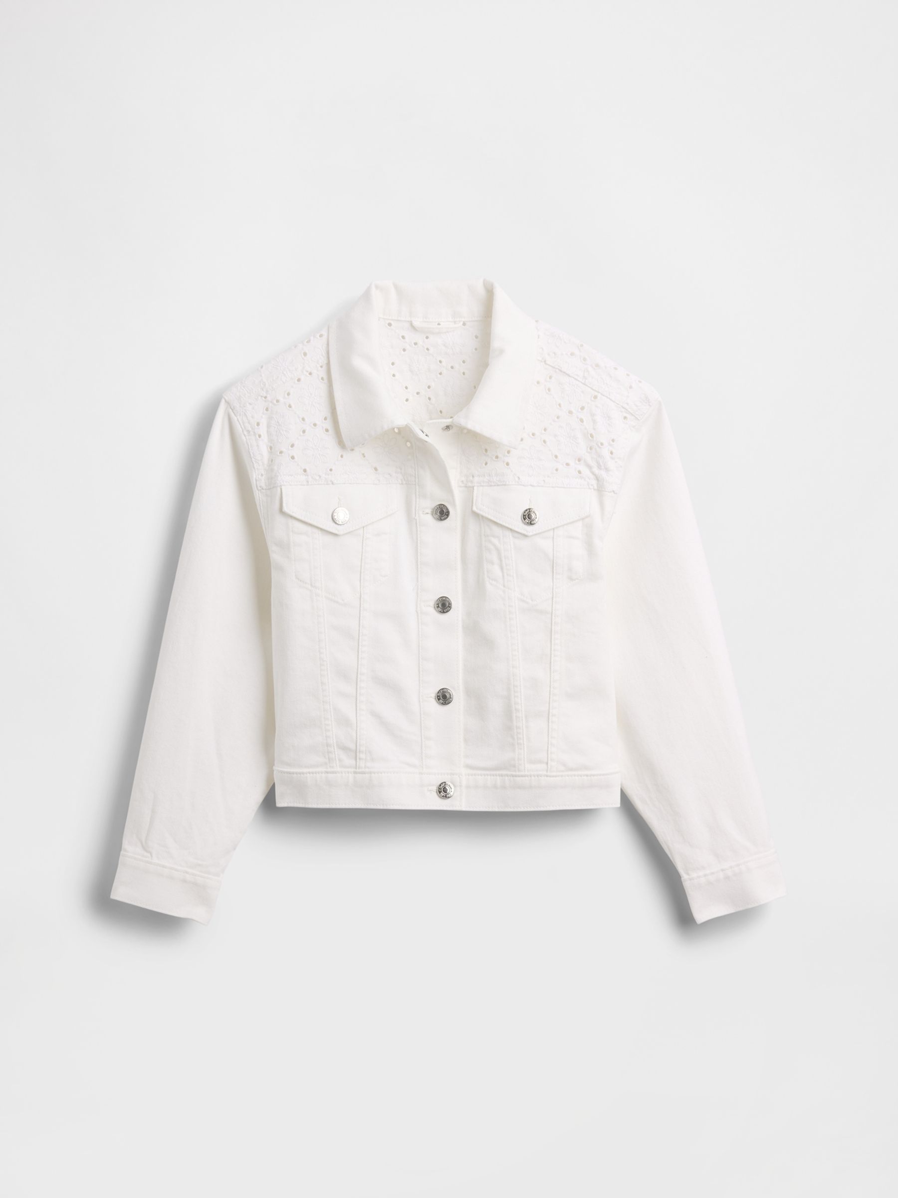 White Eyelet Denim Jacket - Image 4 of 5