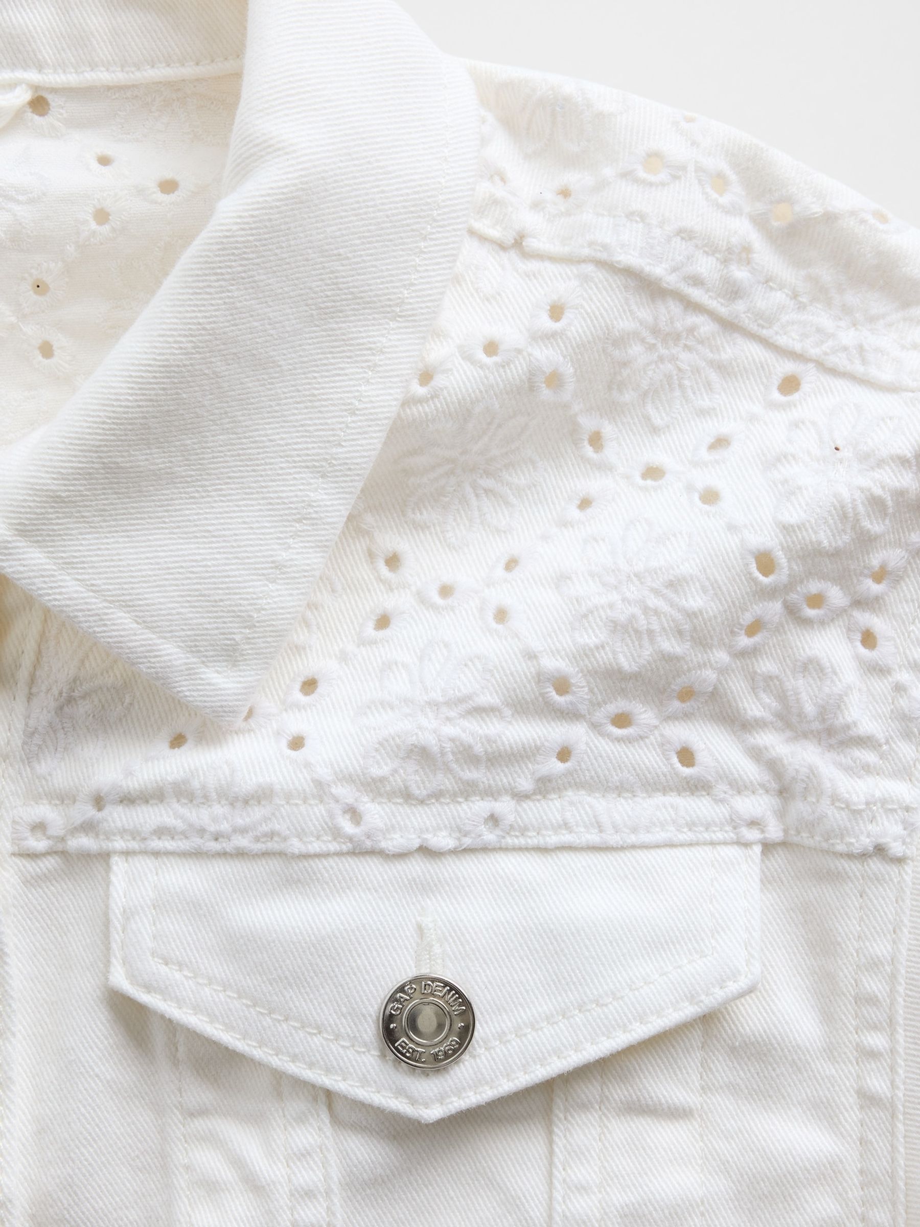 White Eyelet Denim Jacket - Image 5 of 5