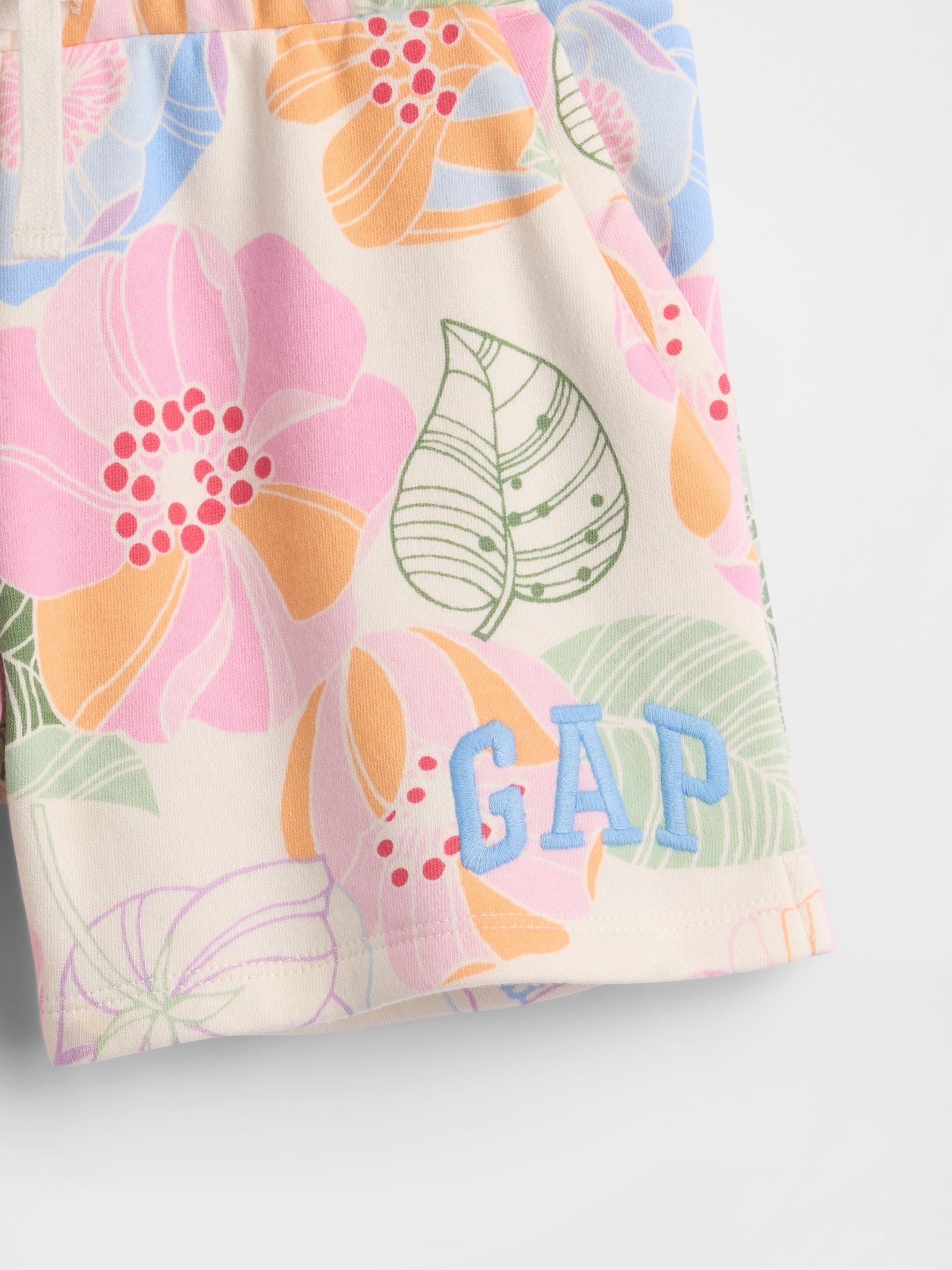 Bright Floral Logo Pull On Shorts - Image 3 of 3 Bright Floral Logo Pull On Shorts - Image 3 of 3