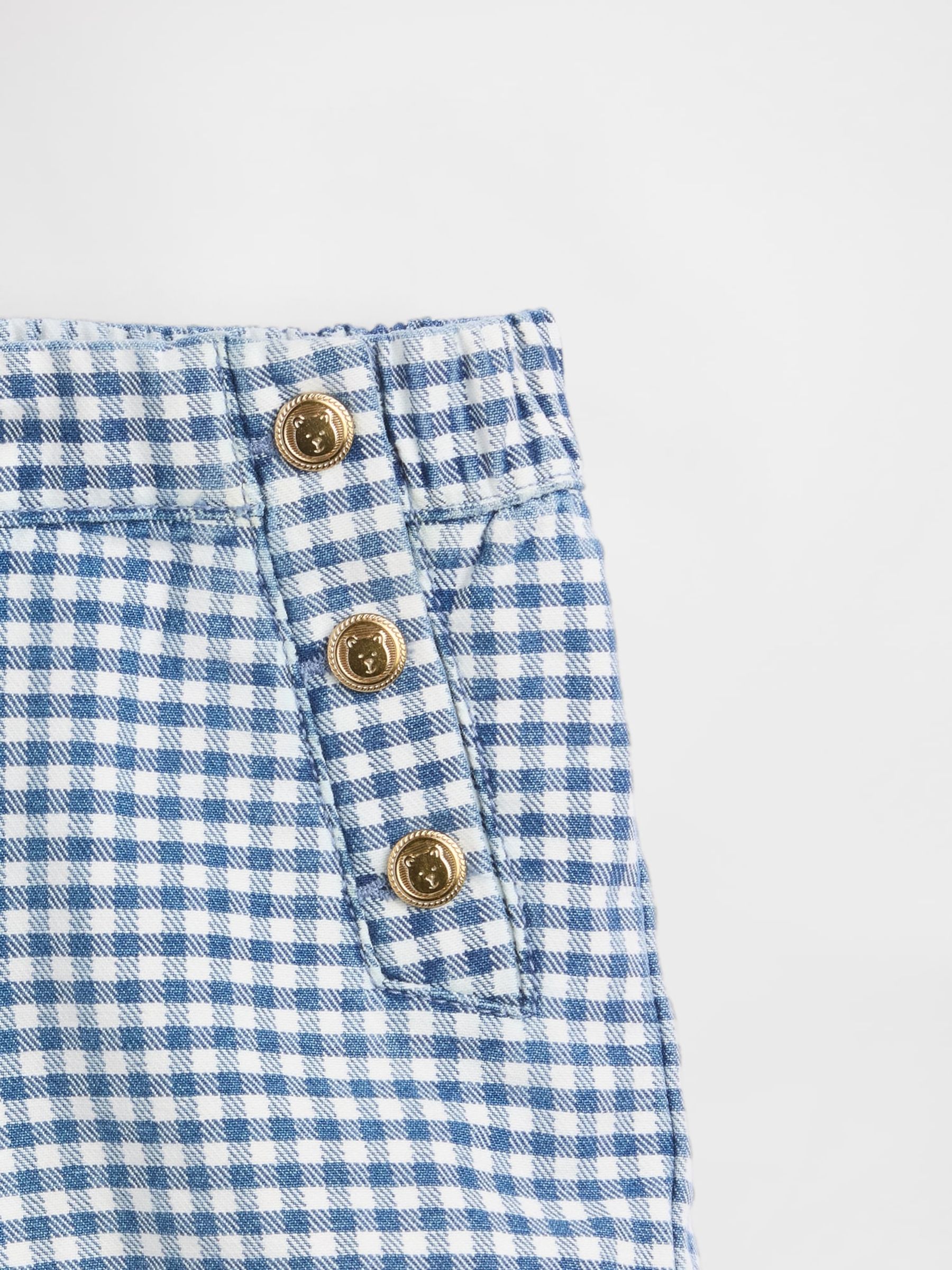 Blue Gingham Sailor Gingham Denim Pull On Shorts - Image 4 of 4