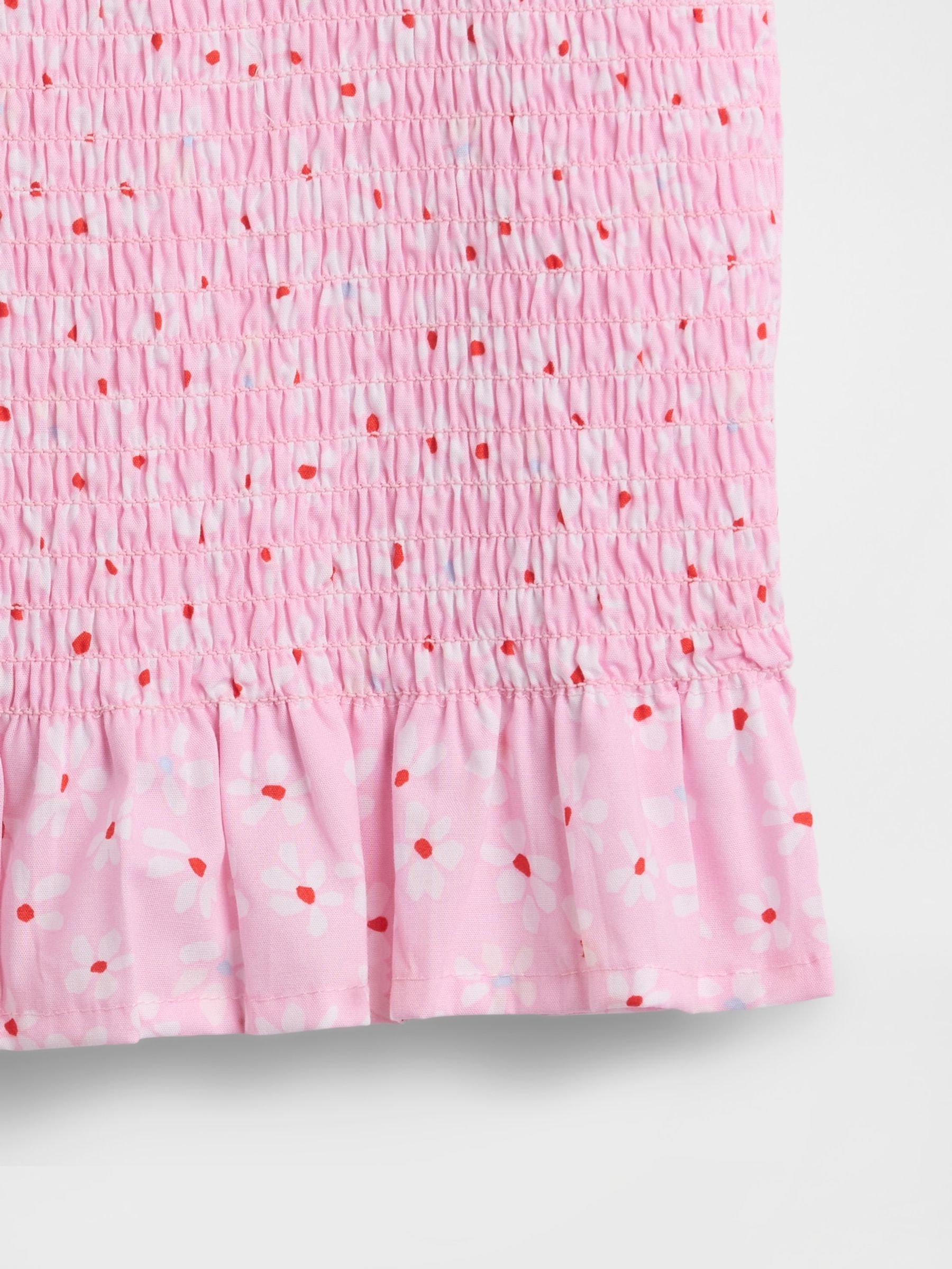 Pink Floral Smocked Peplum Top - Image 3 of 3