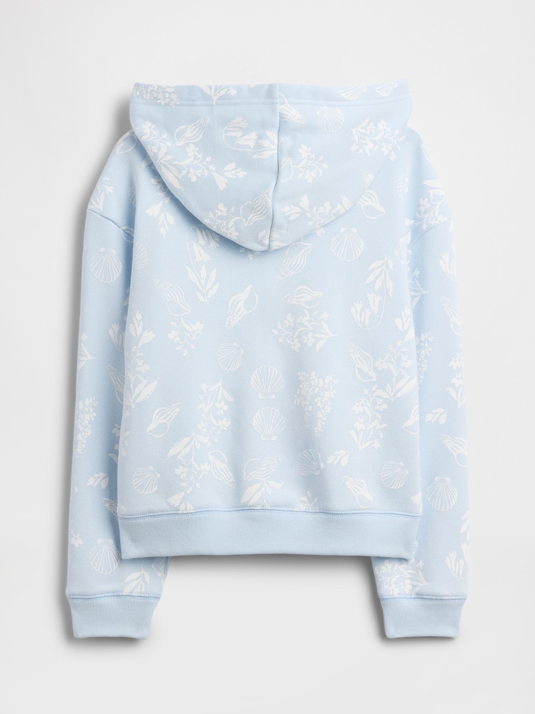 Blue Floral Relaxed Gap Logo Zip Hoodie - Image 2 of 3